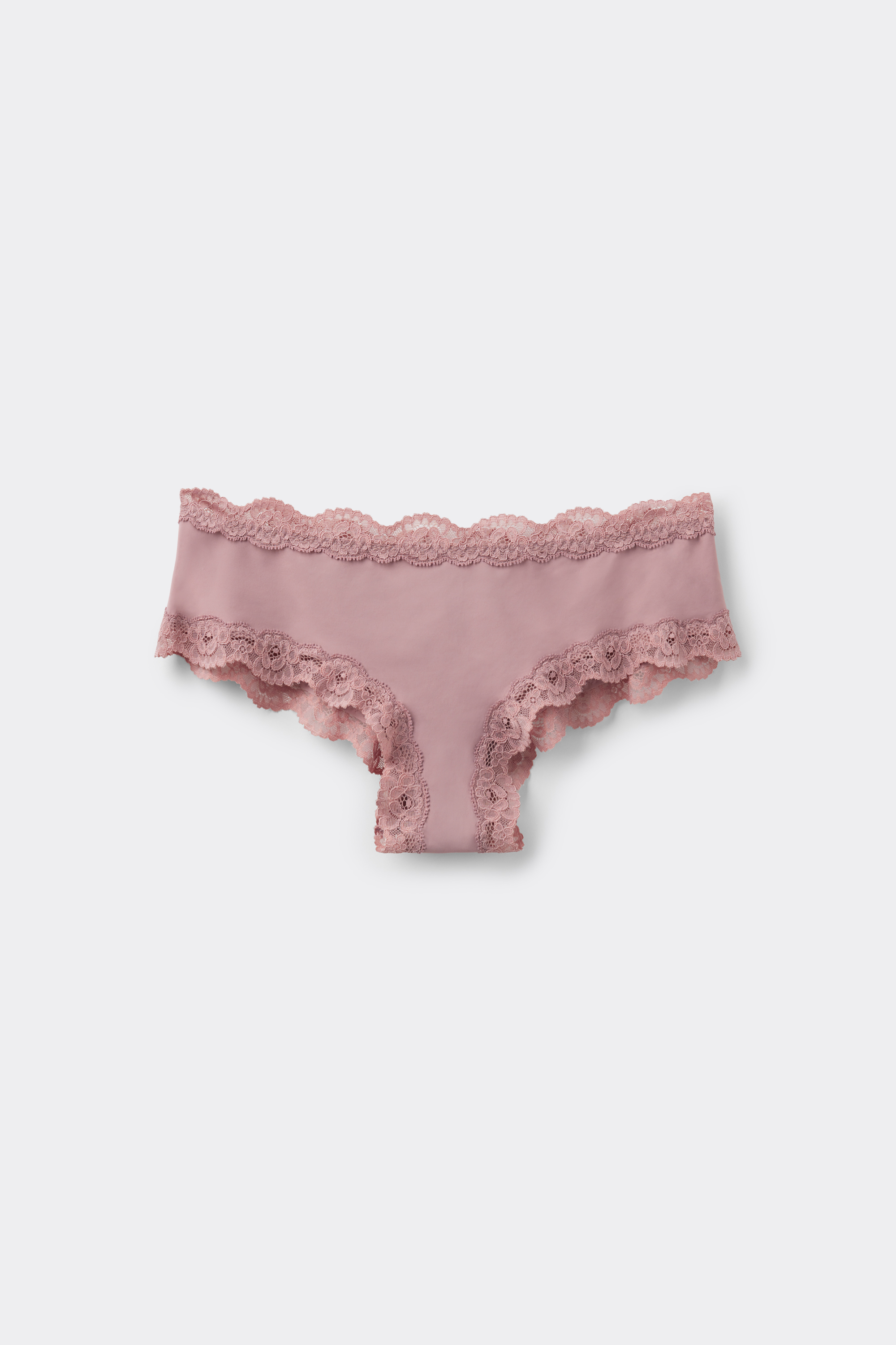 Recycled Microfiber and Lace Brazilian Hipster Panties