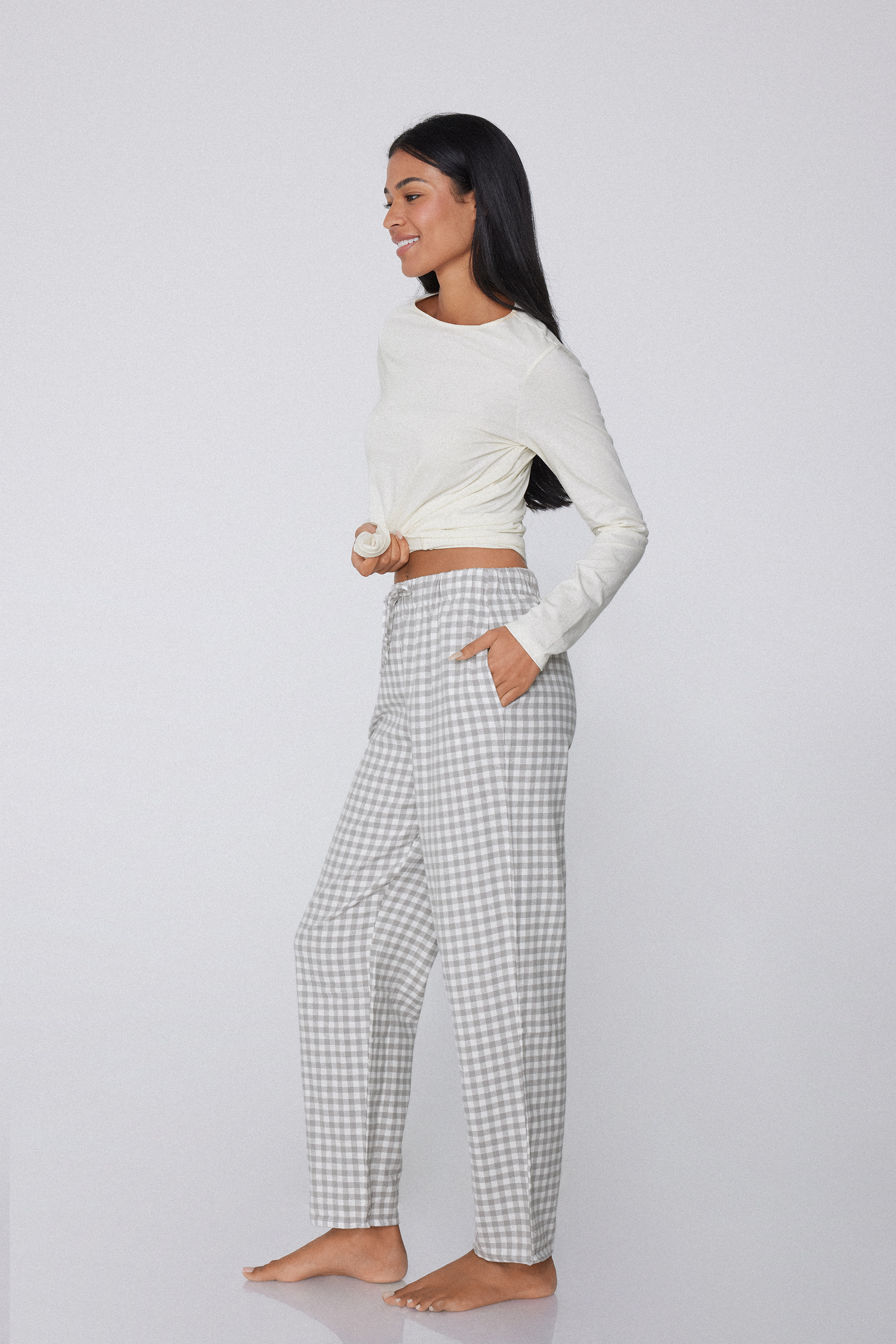 Printed Flannel Trousers