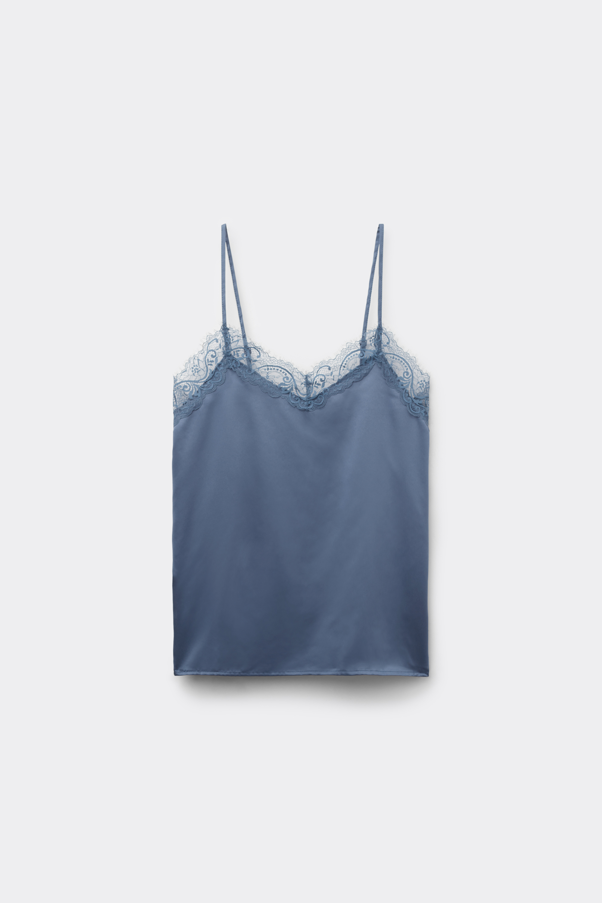 Top de Al&ccedil;as Finas em Cetim e Renda