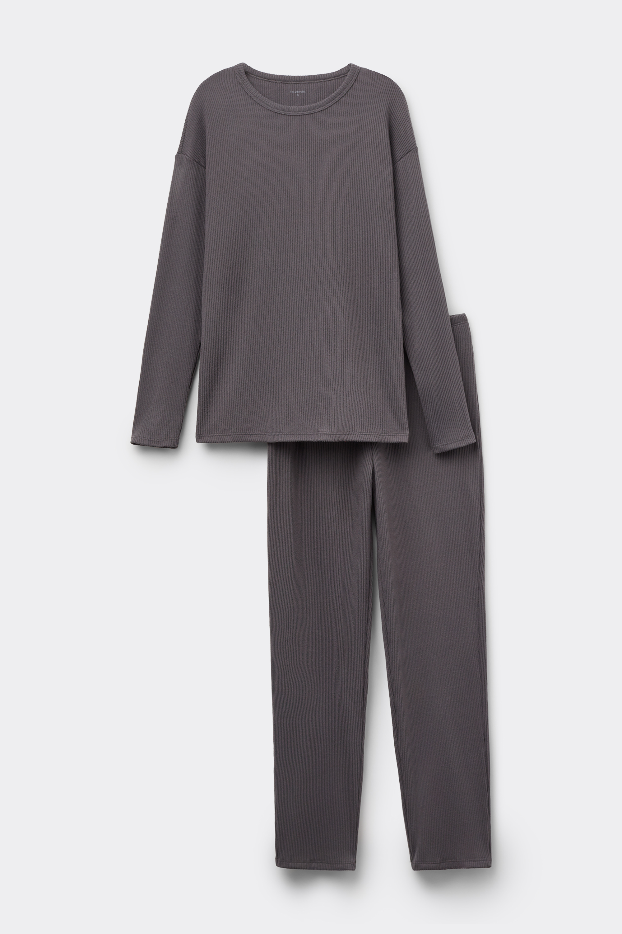 Long Ribbed Round Neck Pyjamas