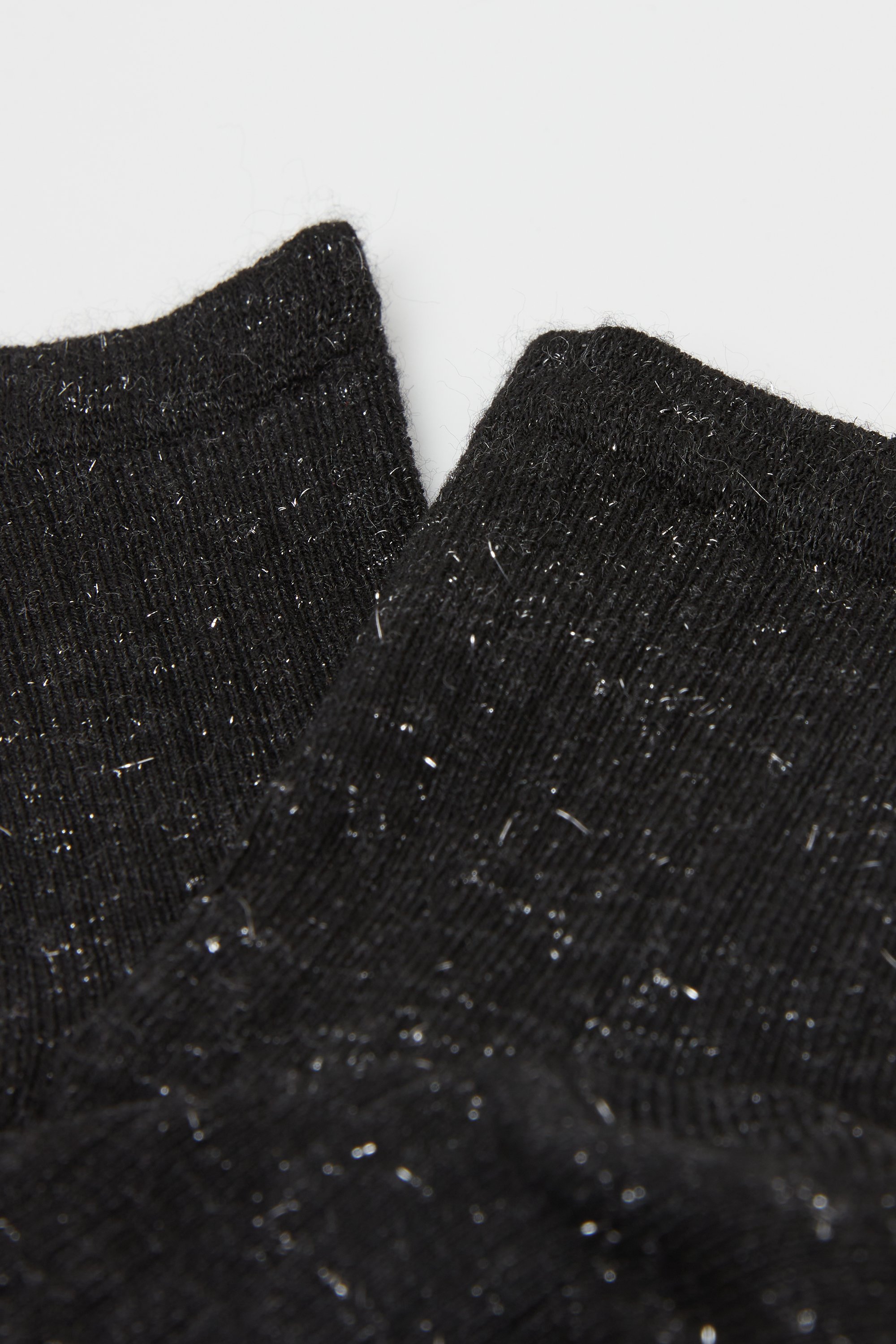Girls&rsquo; Short Glitter Ribbed Viscose Socks