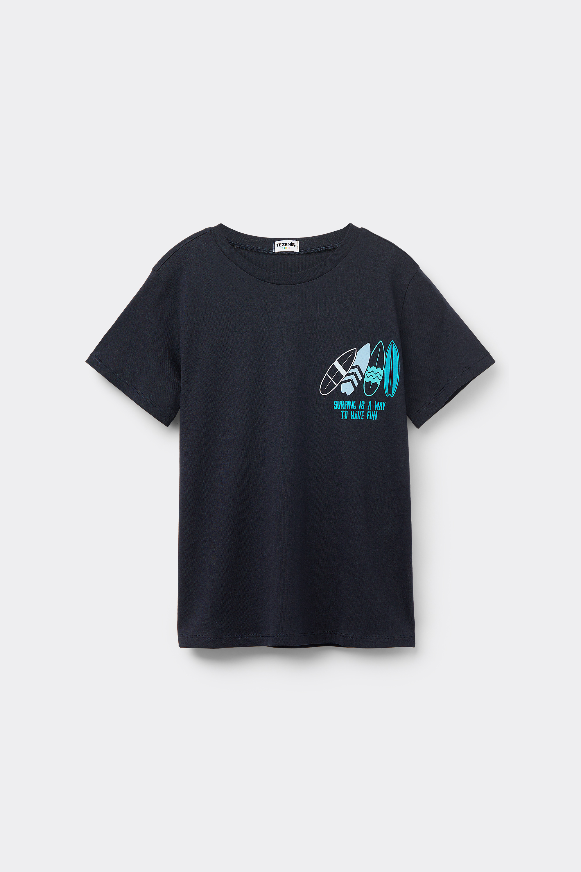 Round-Neck Printed Cotton Top