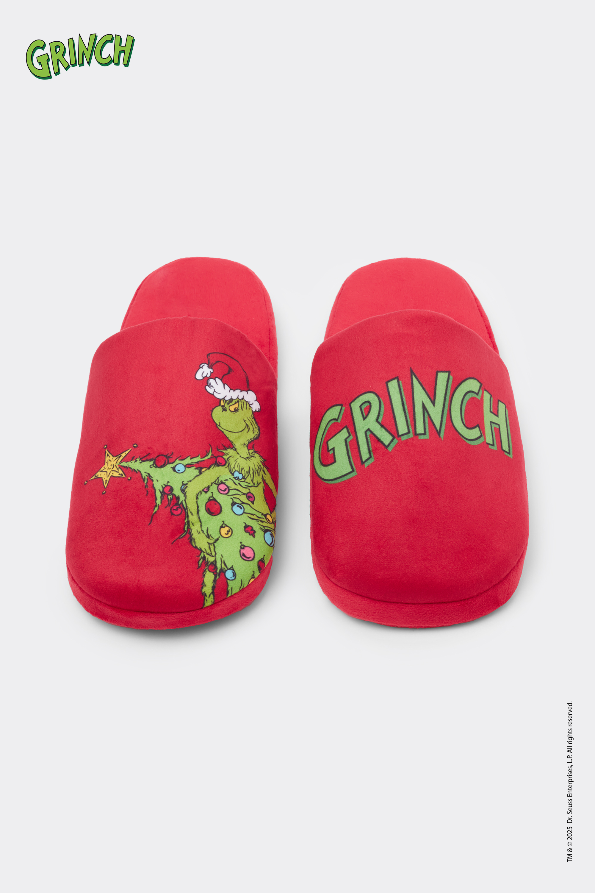Men&rsquo;s Grinch Print Slippers