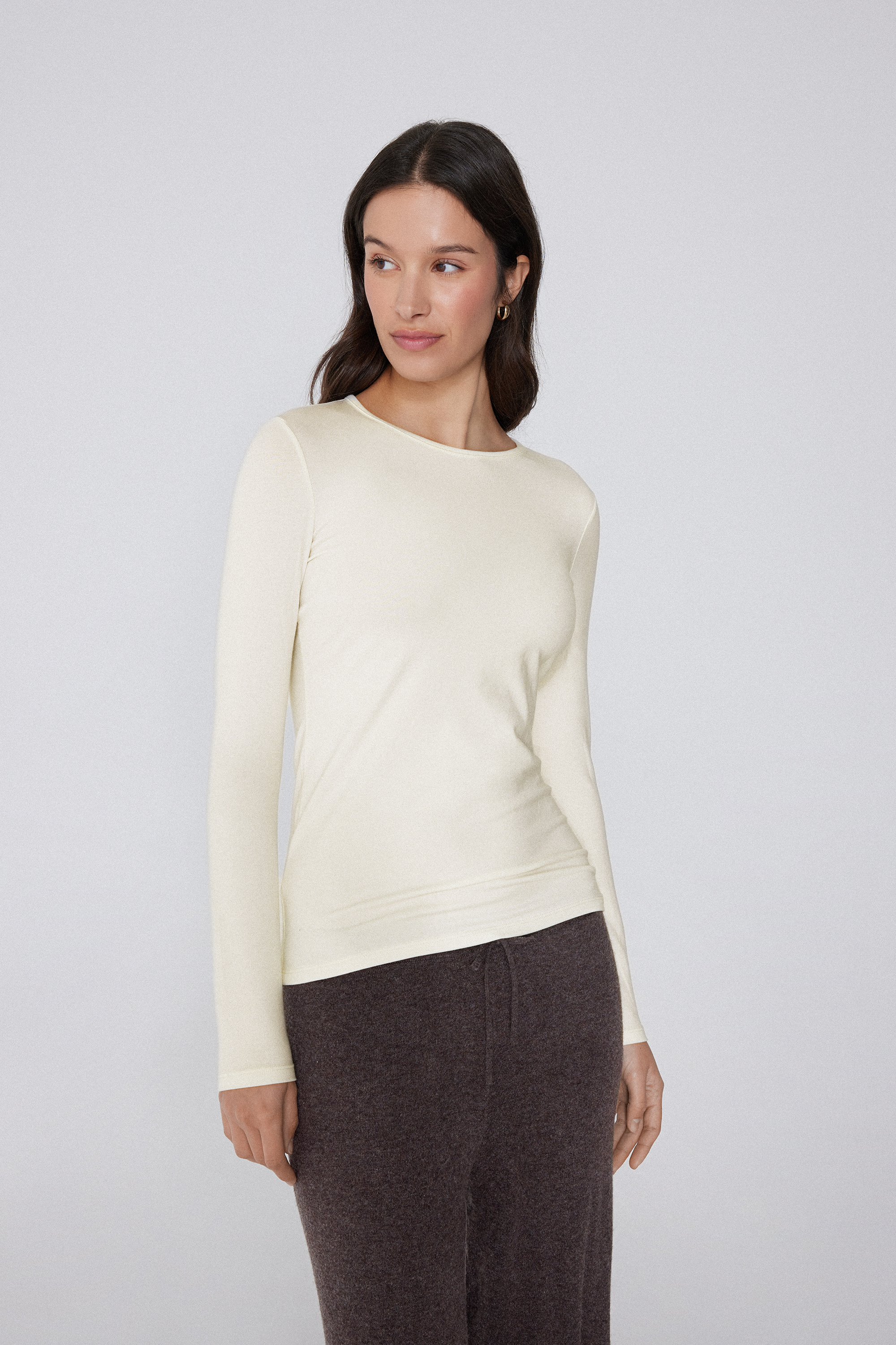 Thermal Modal and Cotton Crew-Neck Top
