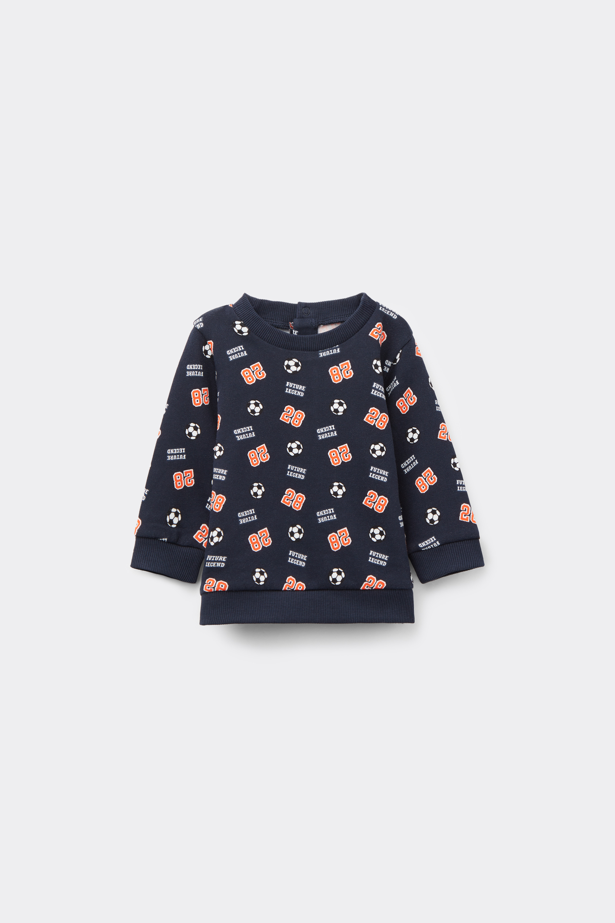 Baby Round Neck Printed Cotton Sweatshirt
