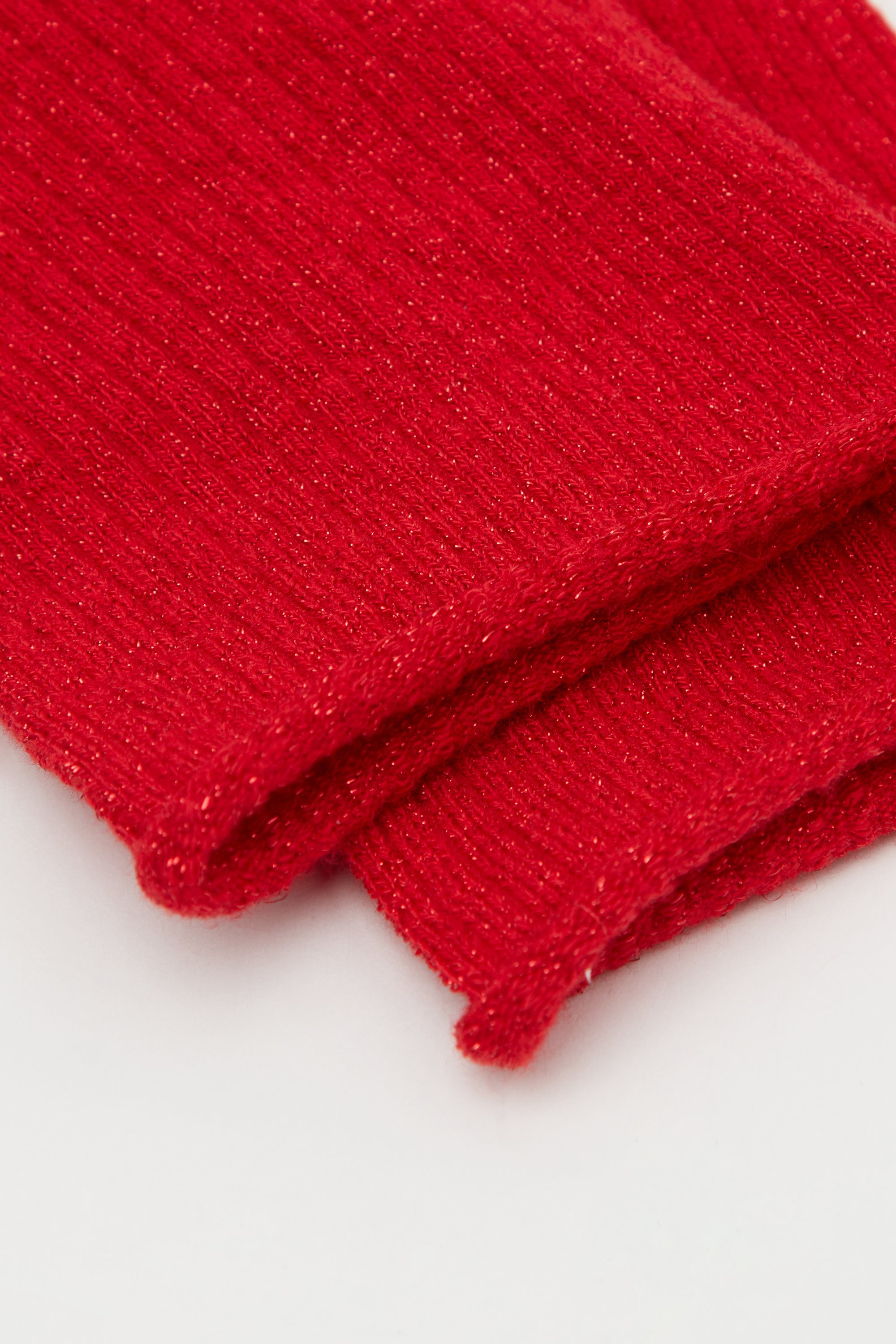 Ribbed Cuffless Short Socks