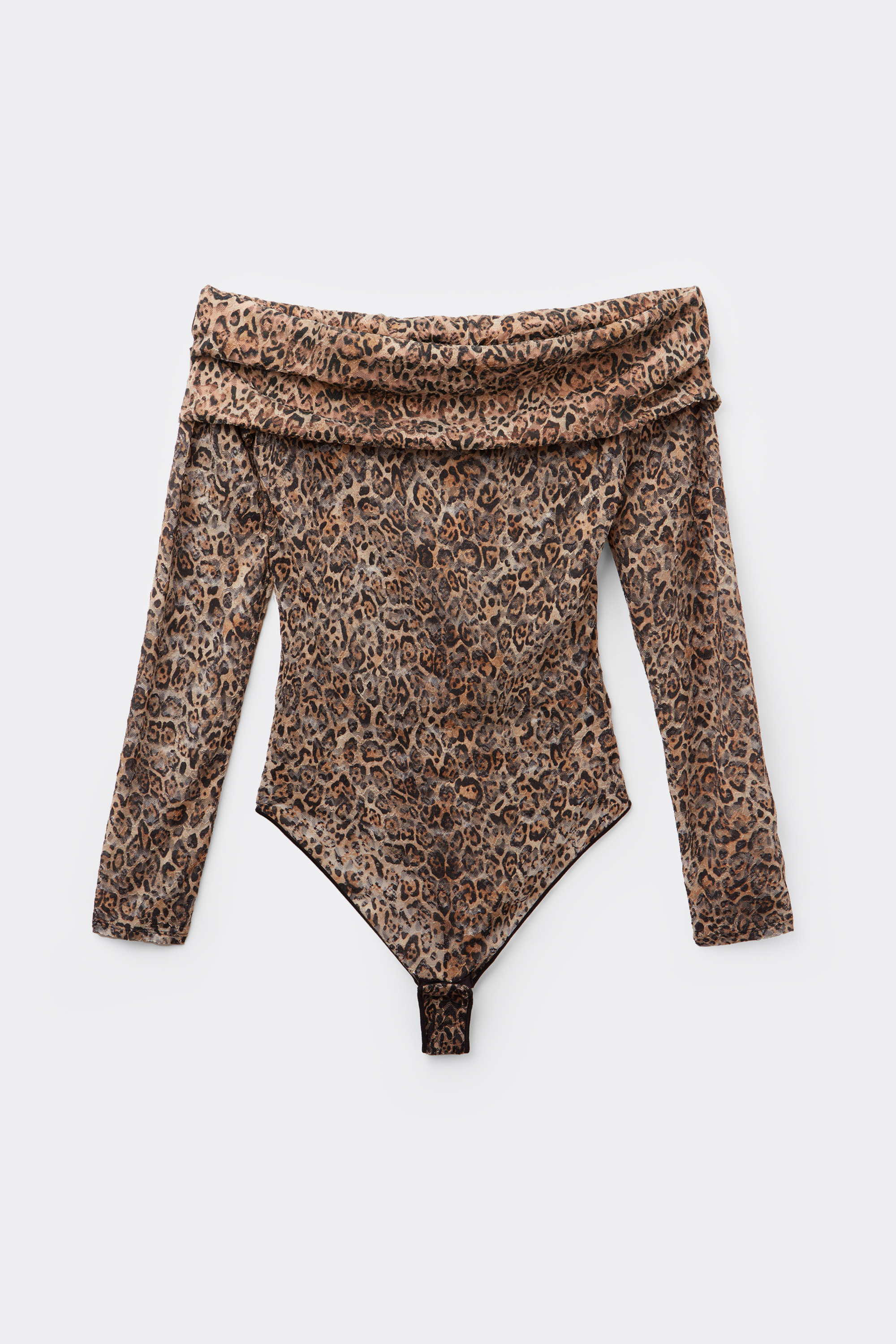 Iconic Leopard Long Sleeve Lace Bodysuit