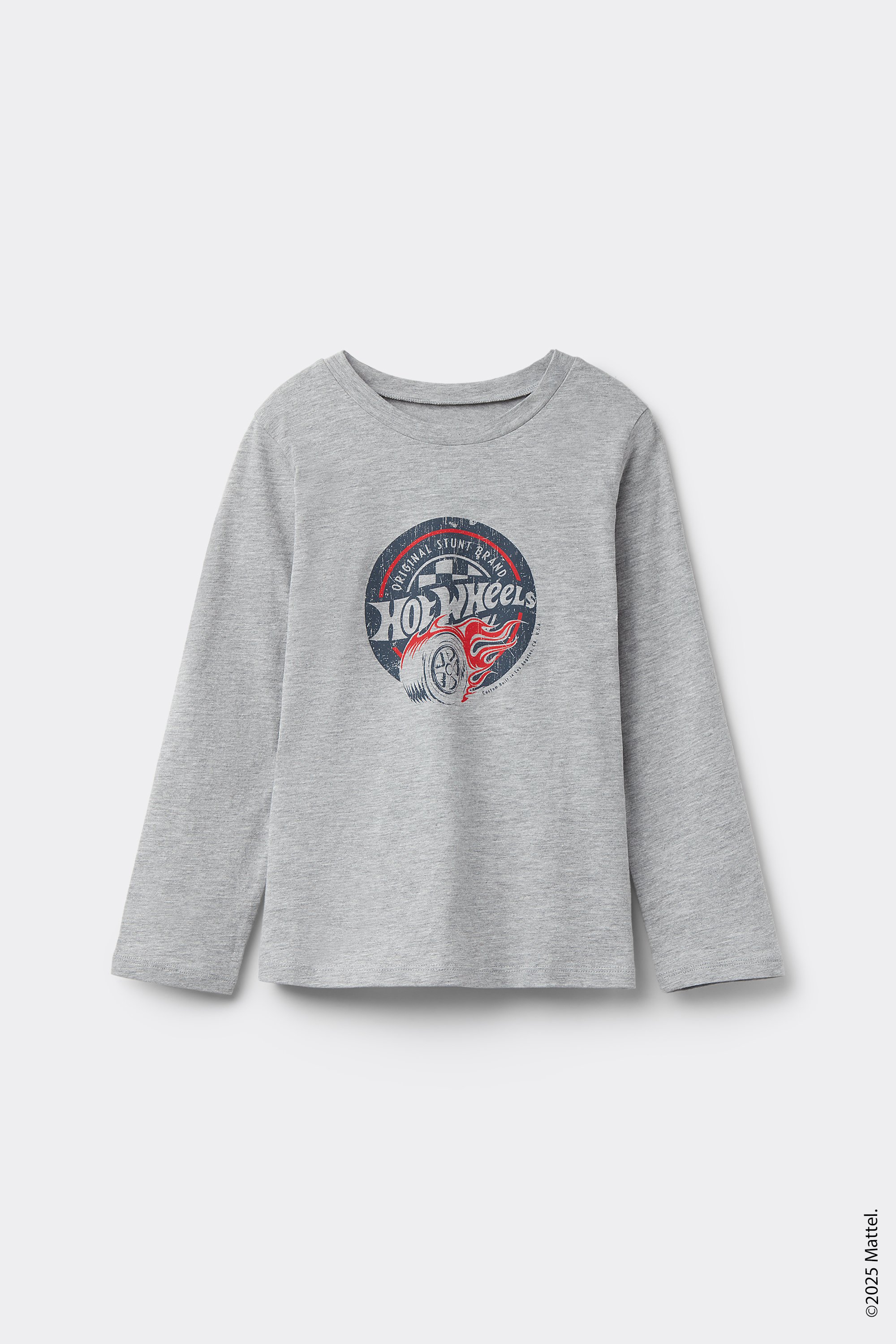 Boys&rsquo; Long Sleeve Cotton Top with Hot Wheels Print
