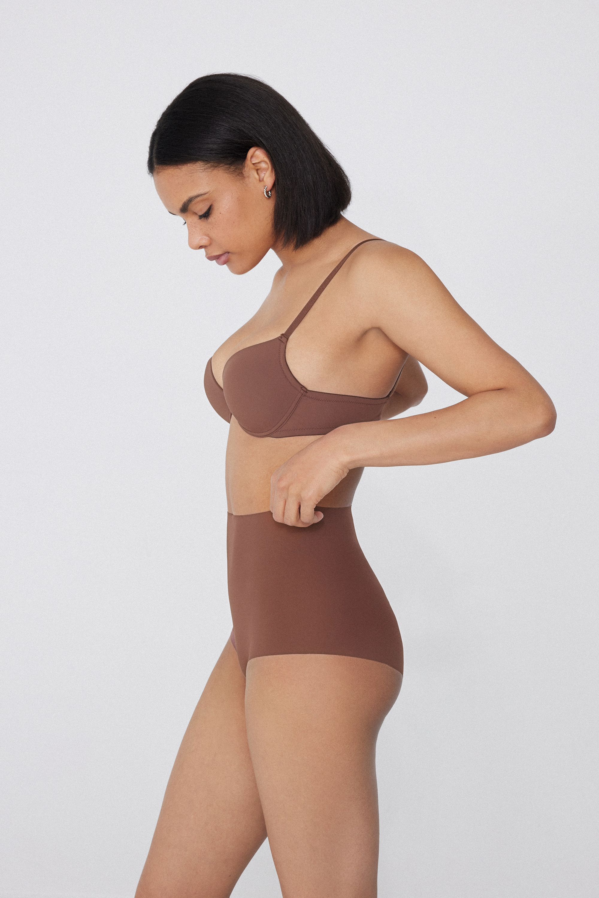 High-Waisted Laser-Cut Microfiber Hipster Panties