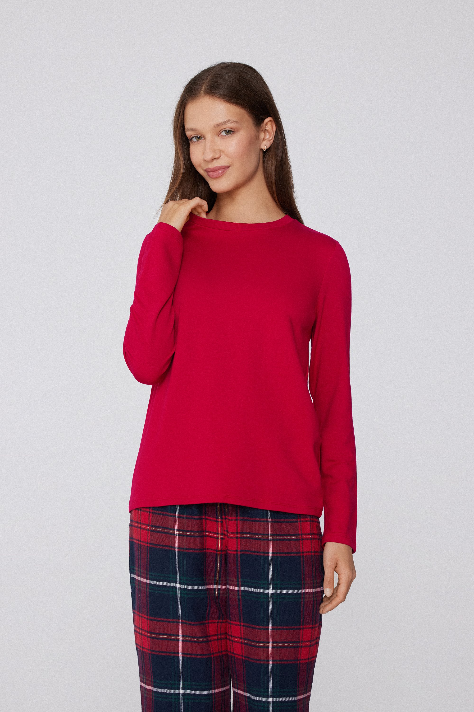 Brushed Long Sleeve Crewneck Viscose Sweater