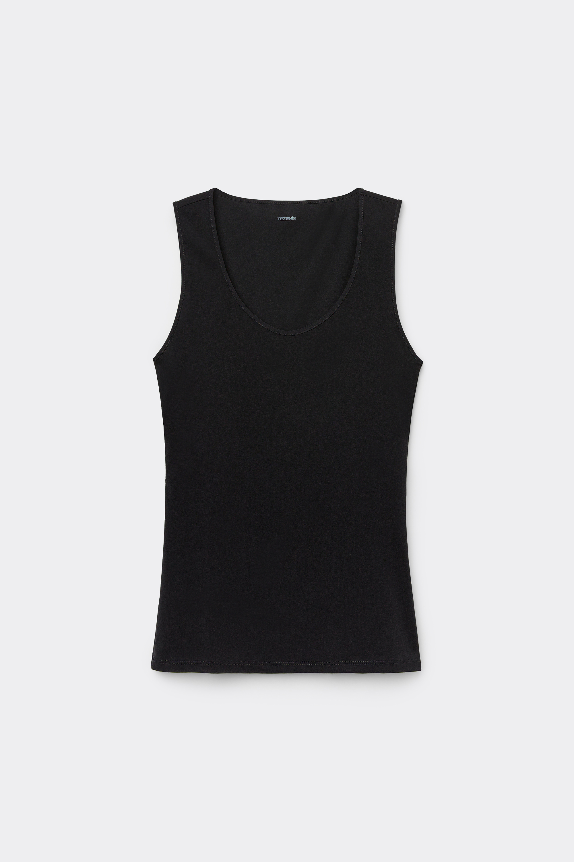 Tanktop aus Bio-Baumwolle mit breiten Tr&auml;gern und Rundhalsausschnitt