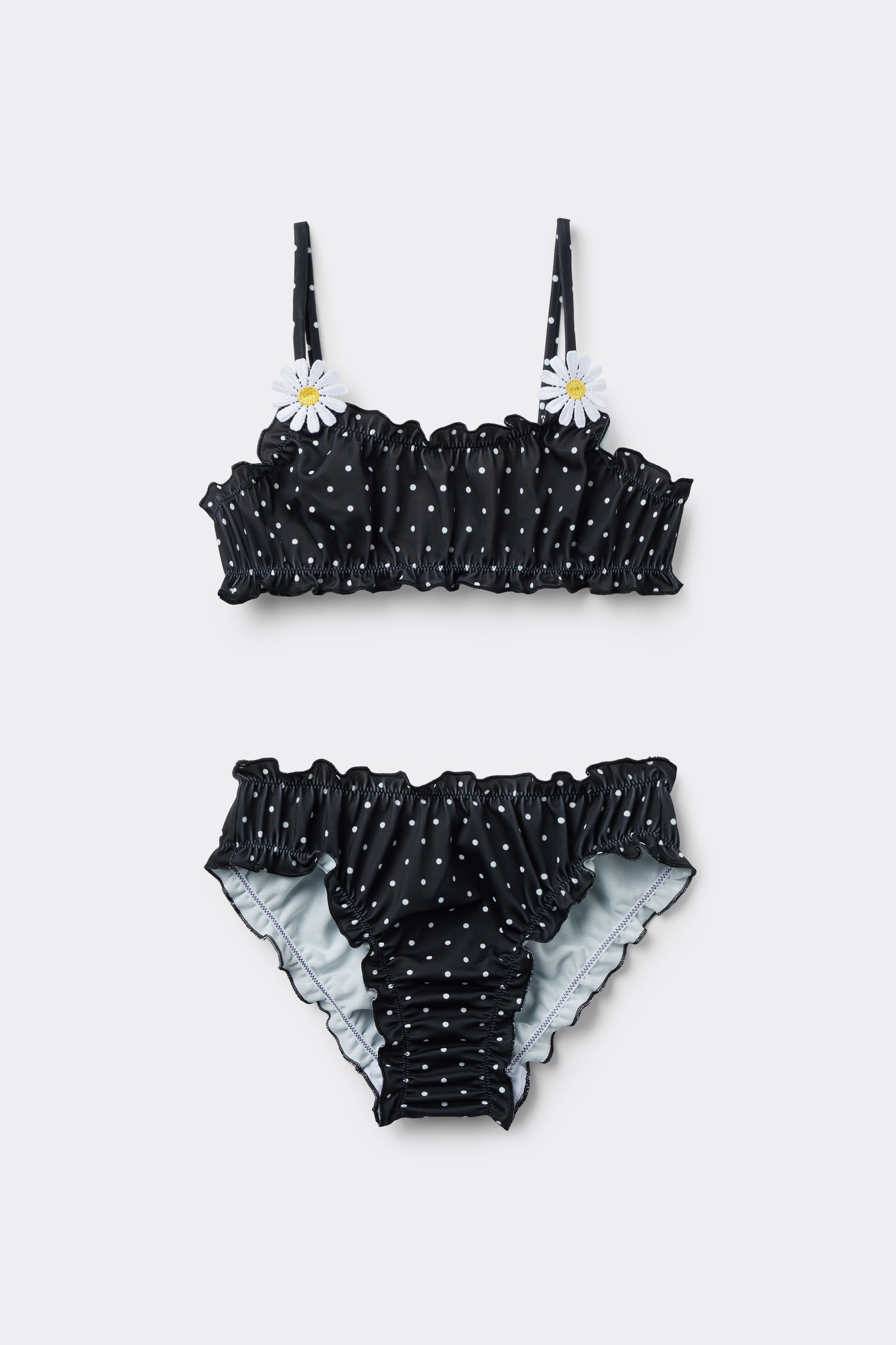 Bustier-Bikinioberteil mit Slip f&uuml;r M&auml;dchen getupft
