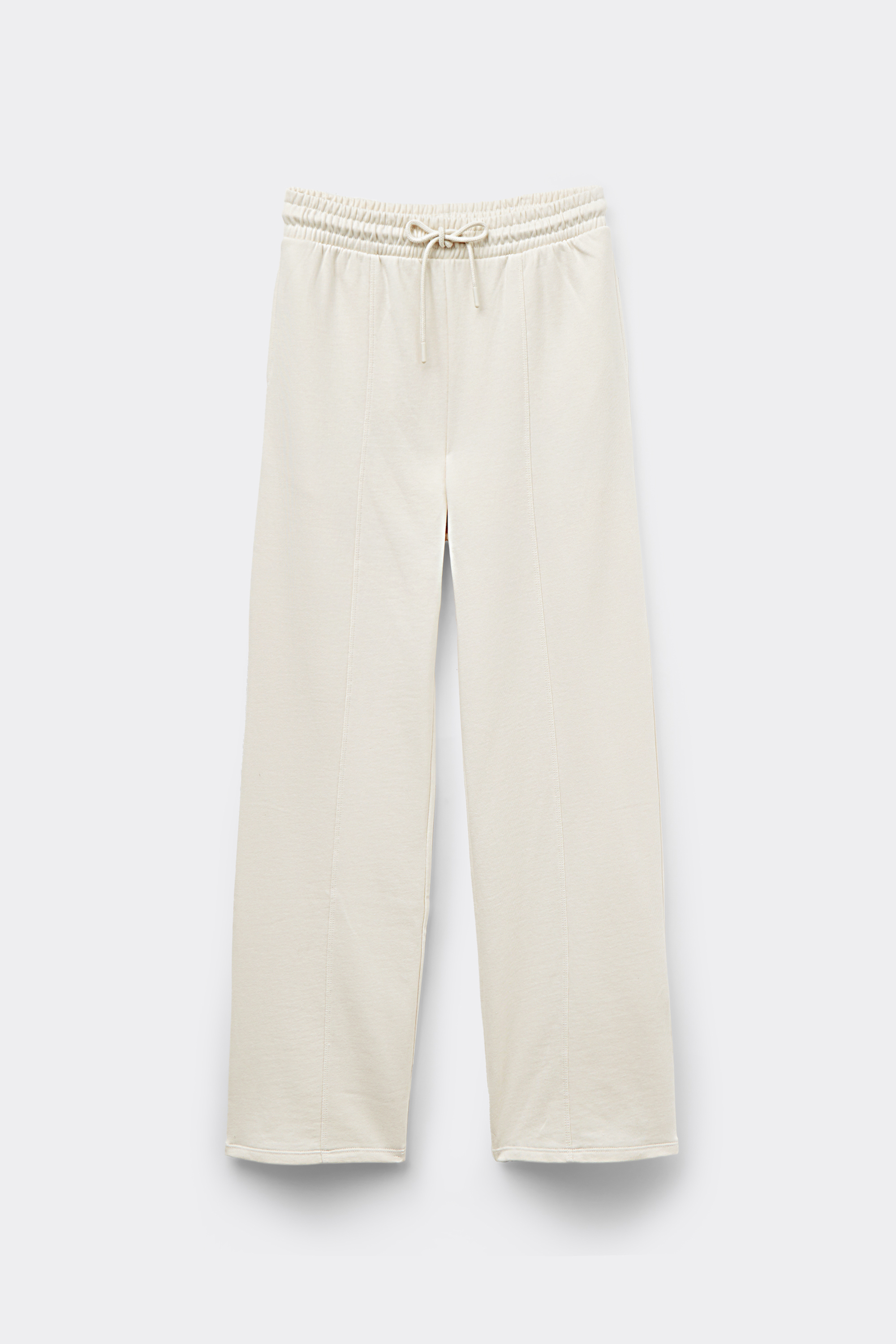 Spodnie Dresowe Typu Palazzo ze Szwami i Troczkiem