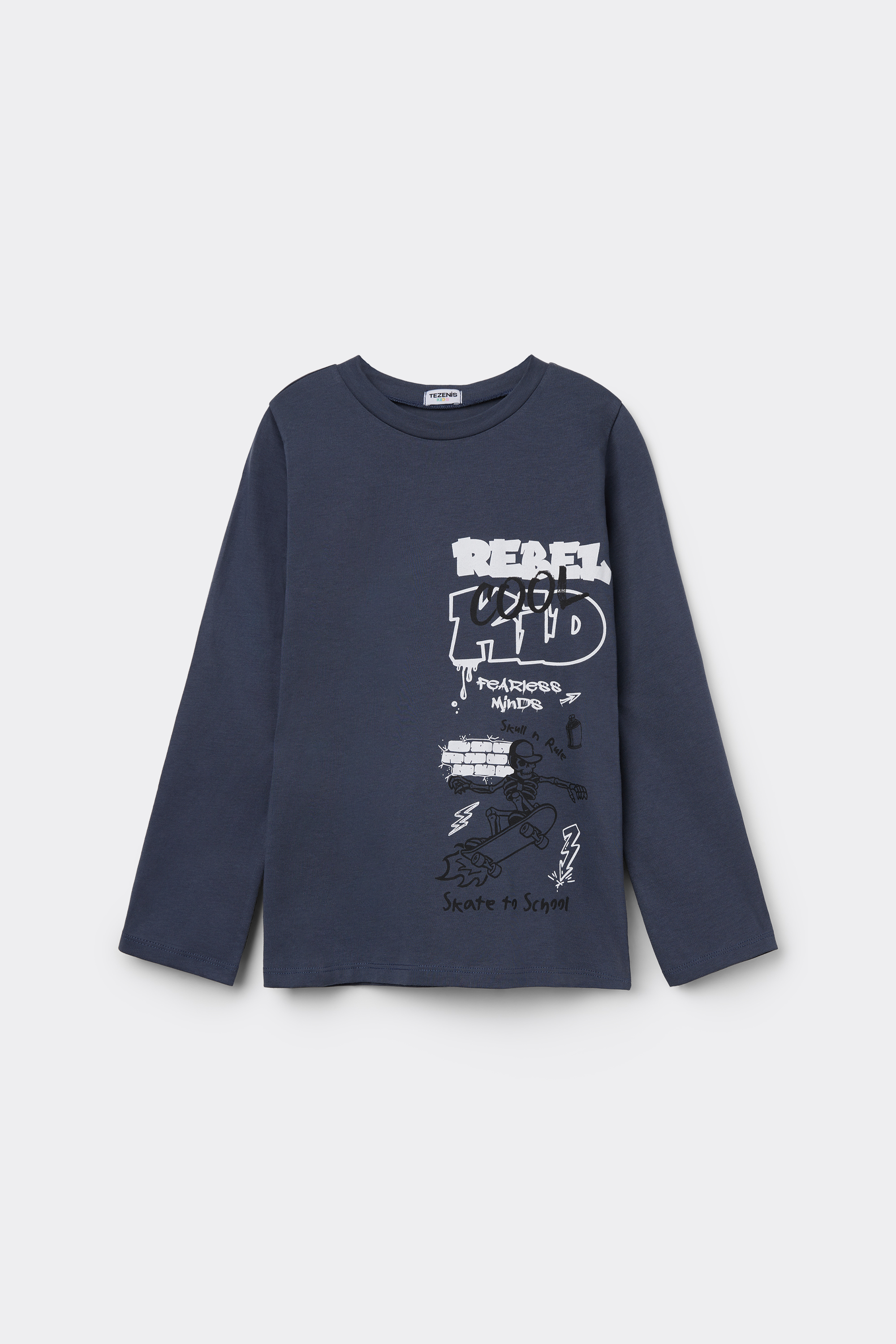 Boys&rsquo; Long Sleeve Printed Cotton Top