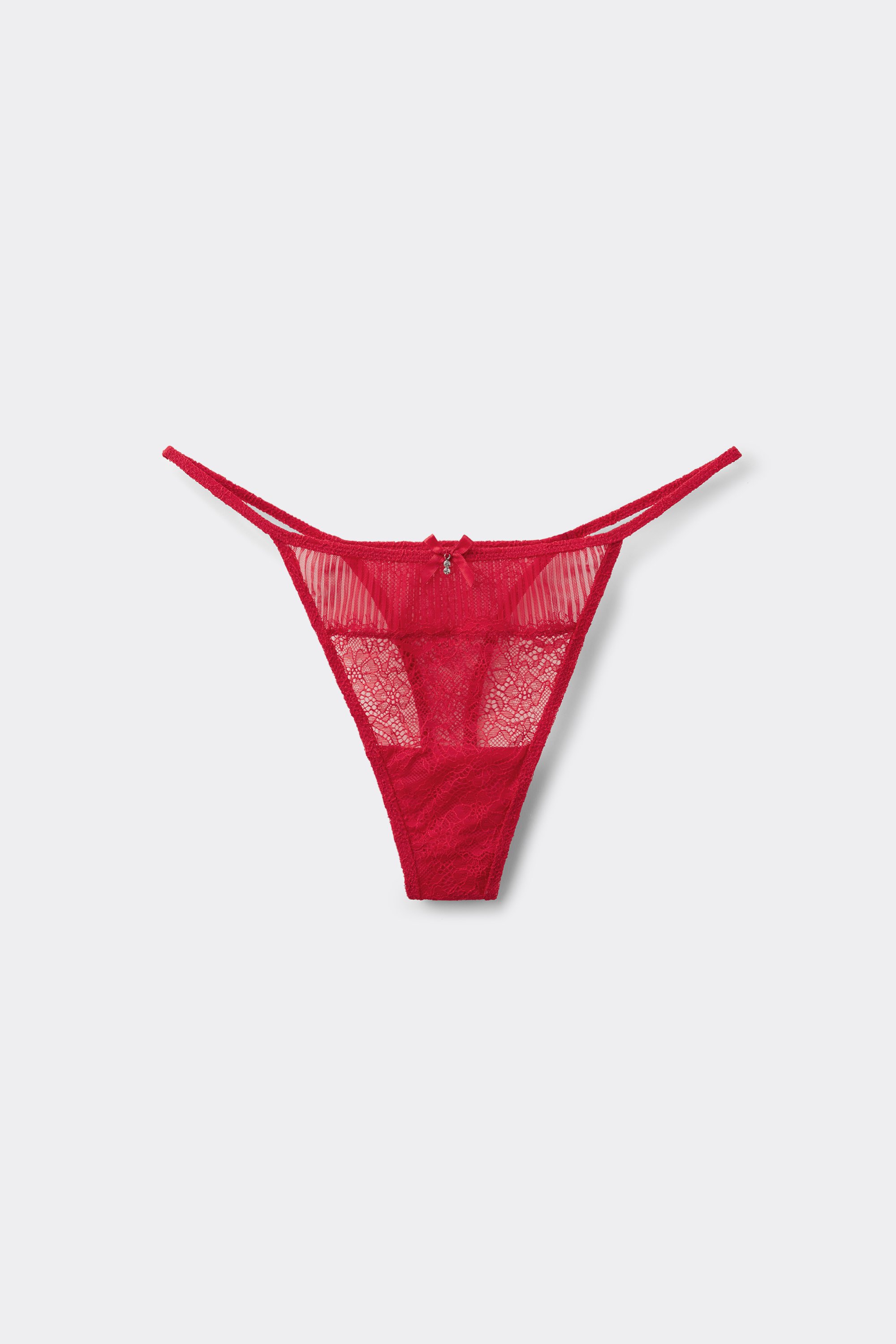 Red Pretty Pliss&eacute; String Thong