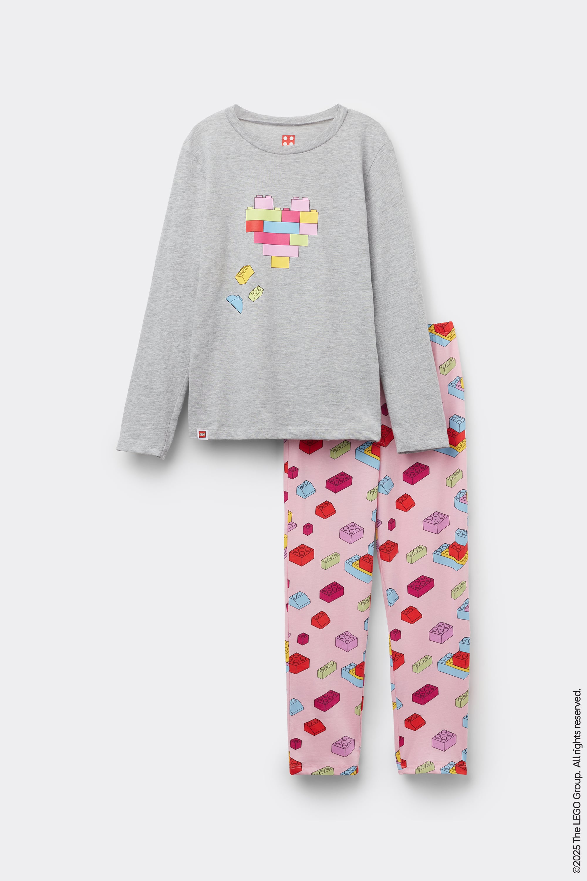 Pijama Comprido Menina em Algod&atilde;o Estampado Lego