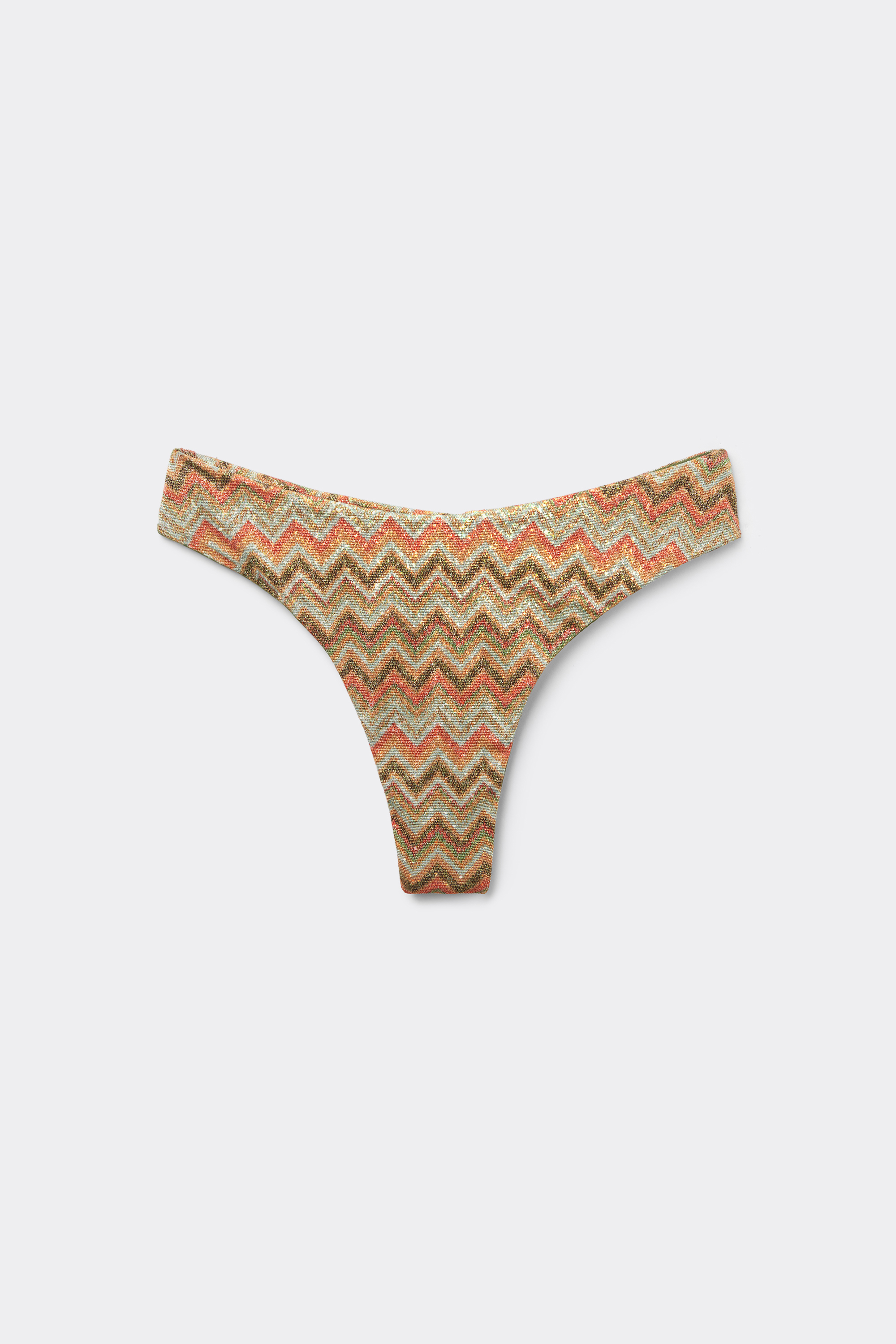 Luxury Chevron Rounded High-Cut Brazilian Bikini Bottoms