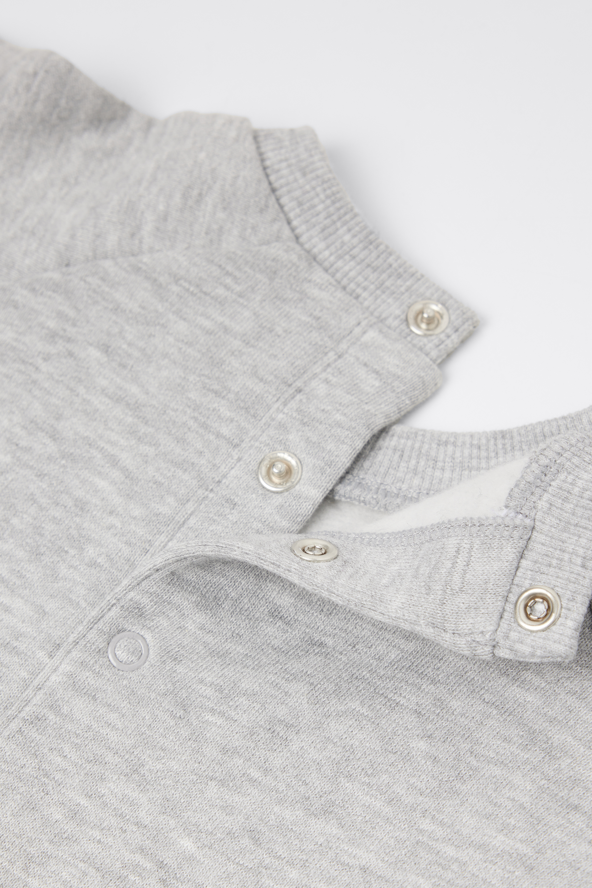 Baby Heavy Cotton Fleece Playsuit with Long Sleeves