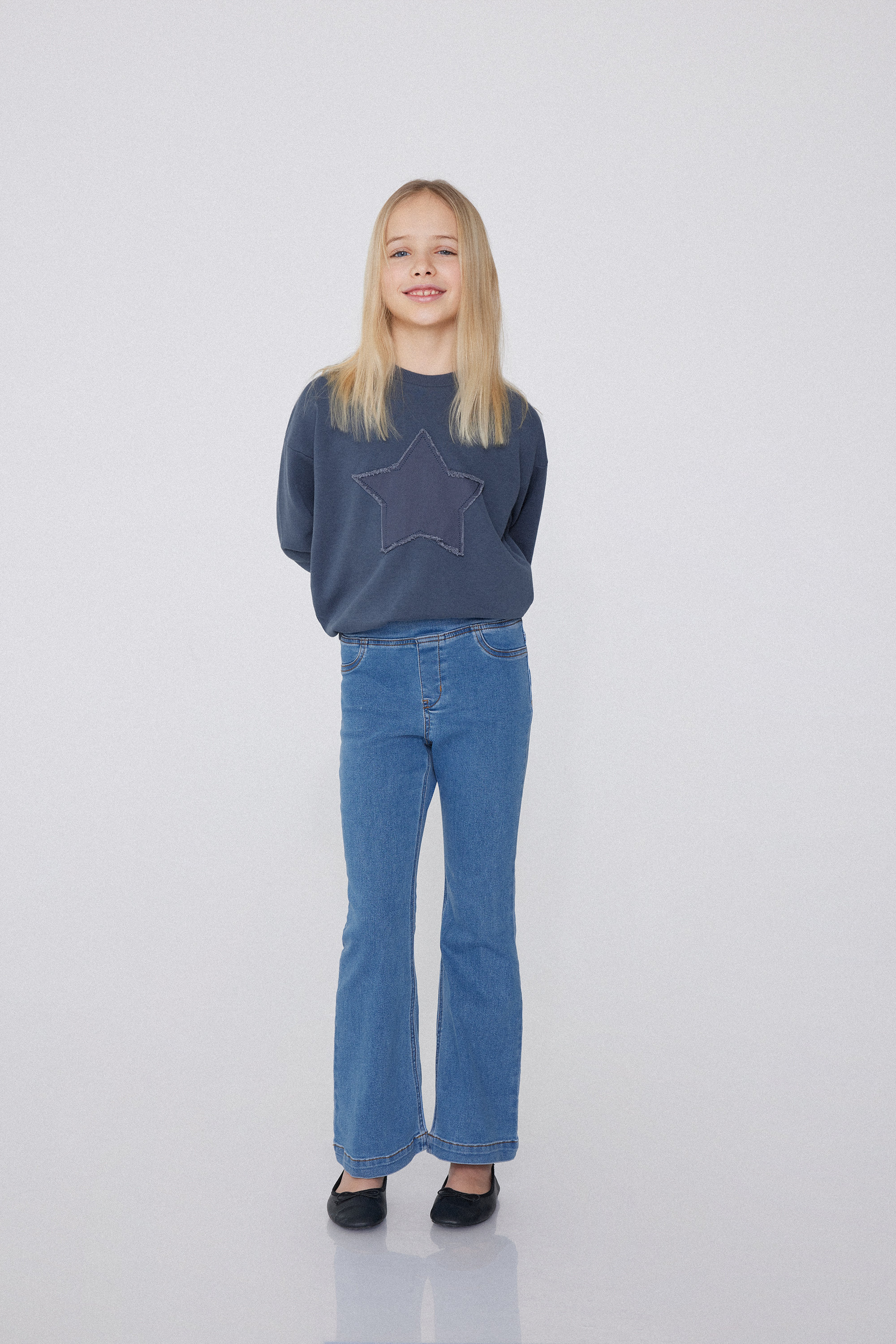Straight-Cut Denim Trousers