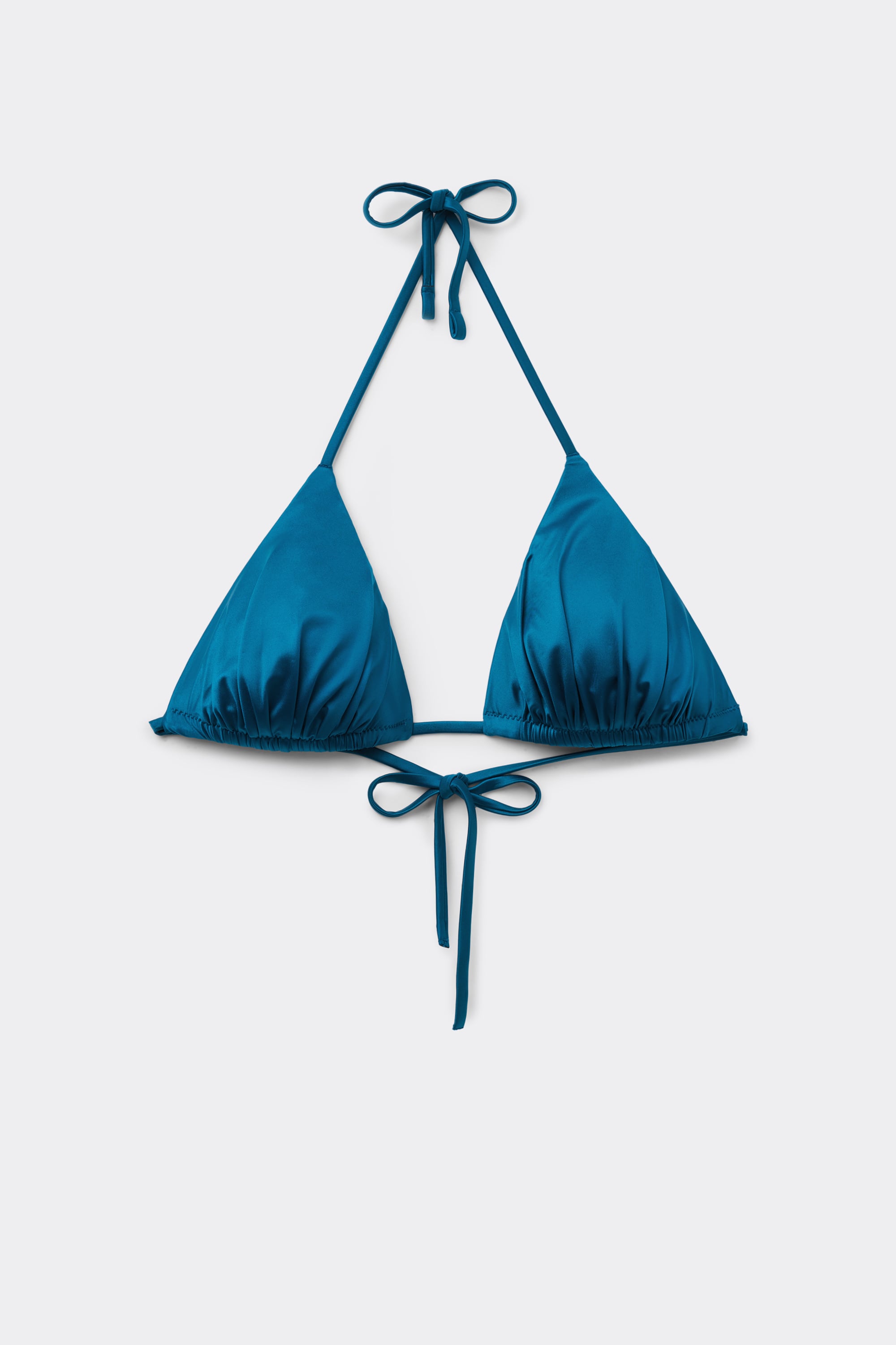 Haut de Bikini Triangle L&eacute;g&egrave;rement Rembourr&eacute; Shiny Glam Bleu