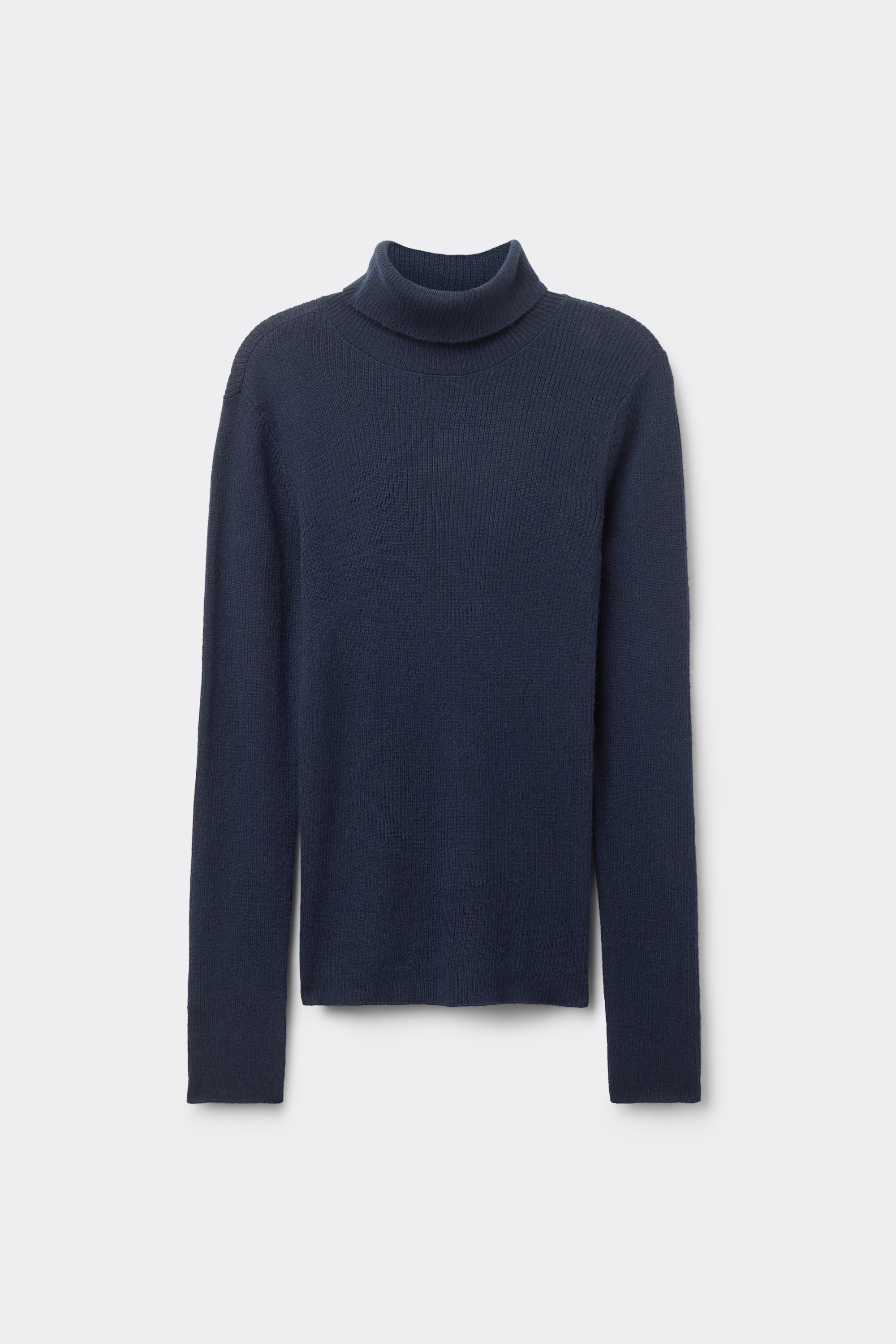 Pull &Eacute;pais Manches Longues Col Montant C&ocirc;tel&eacute; avec Laine