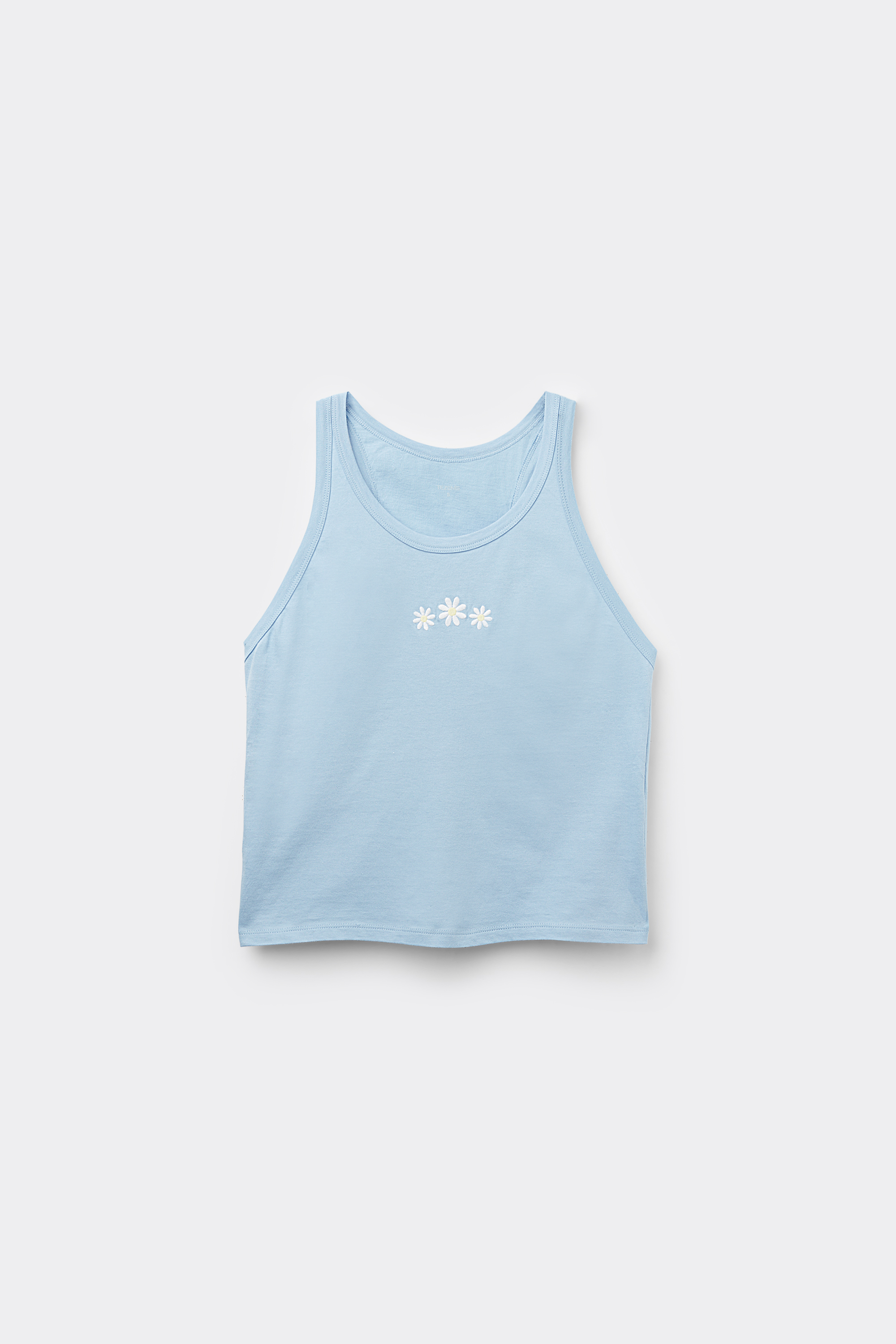 Embroidered Cotton Camisole with Wide Shoulder Straps