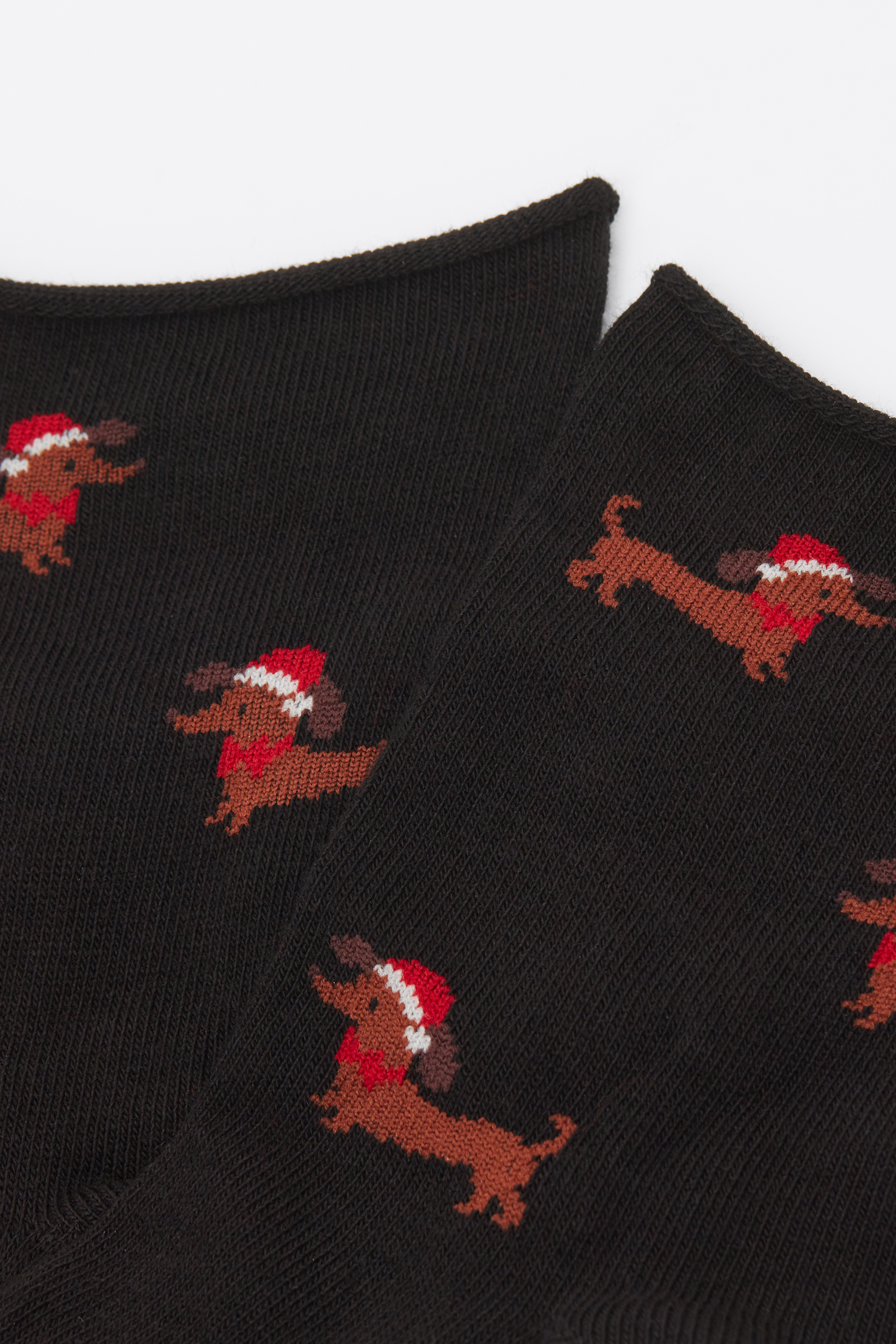 Patterned Cotton Low-cut Socks without Cuffs