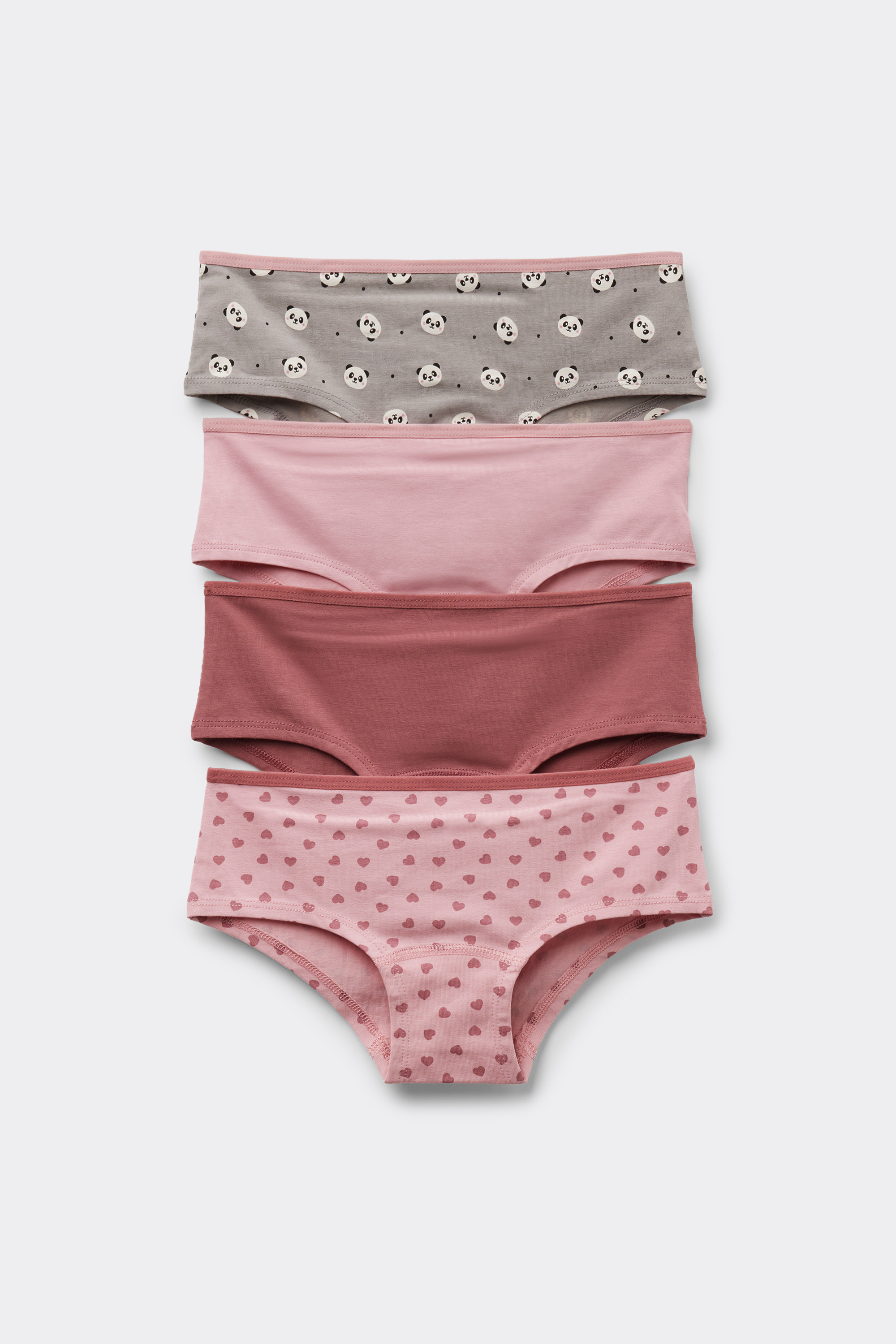 4 Pairs of Girls&rsquo; Printed Cotton Shorts