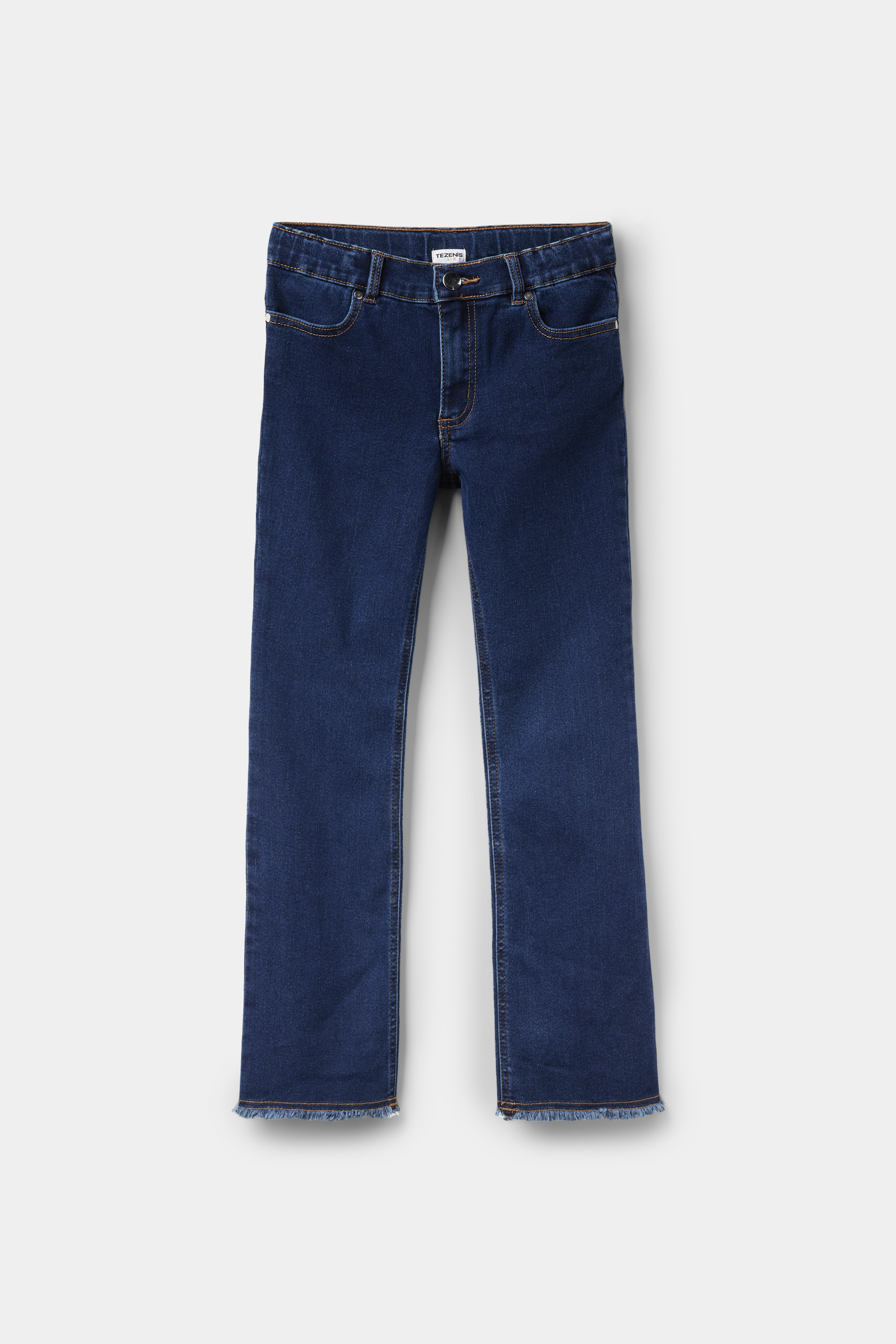 Flared Jeans with Zip and Button