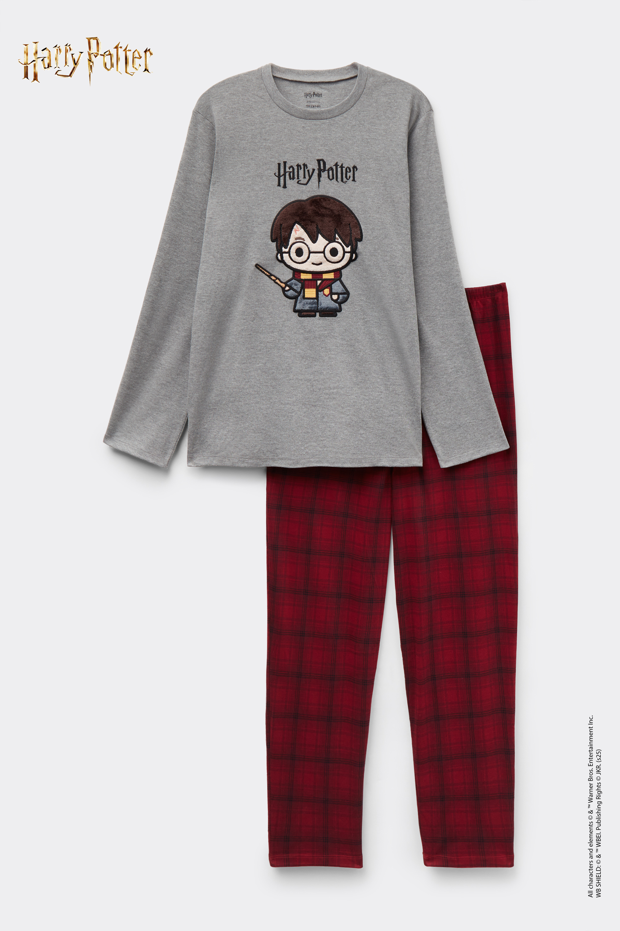 Pijama Comprido Algod&atilde;o Patch Harry Potter