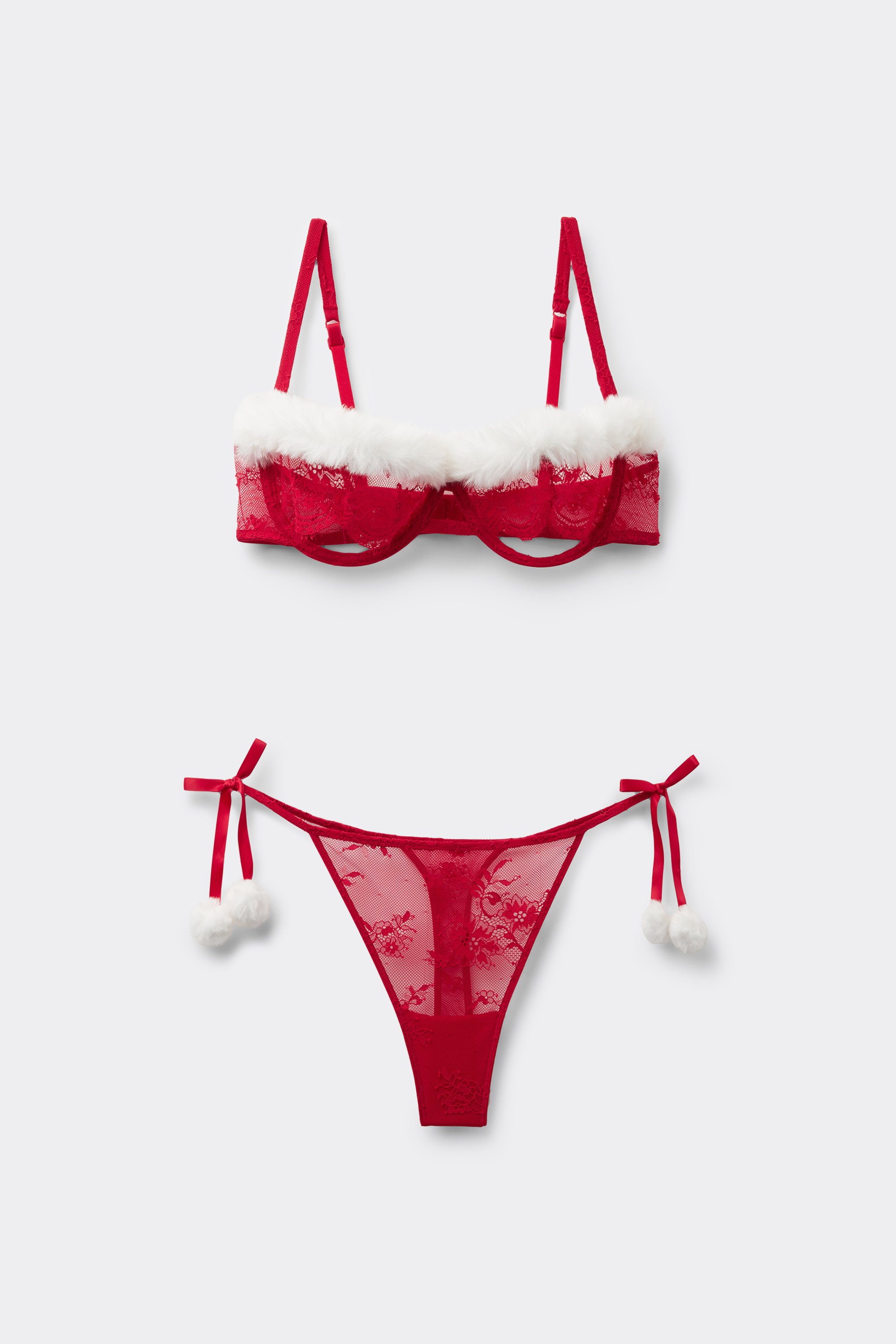 Zweiteiler Carioca-BH und String Bommel