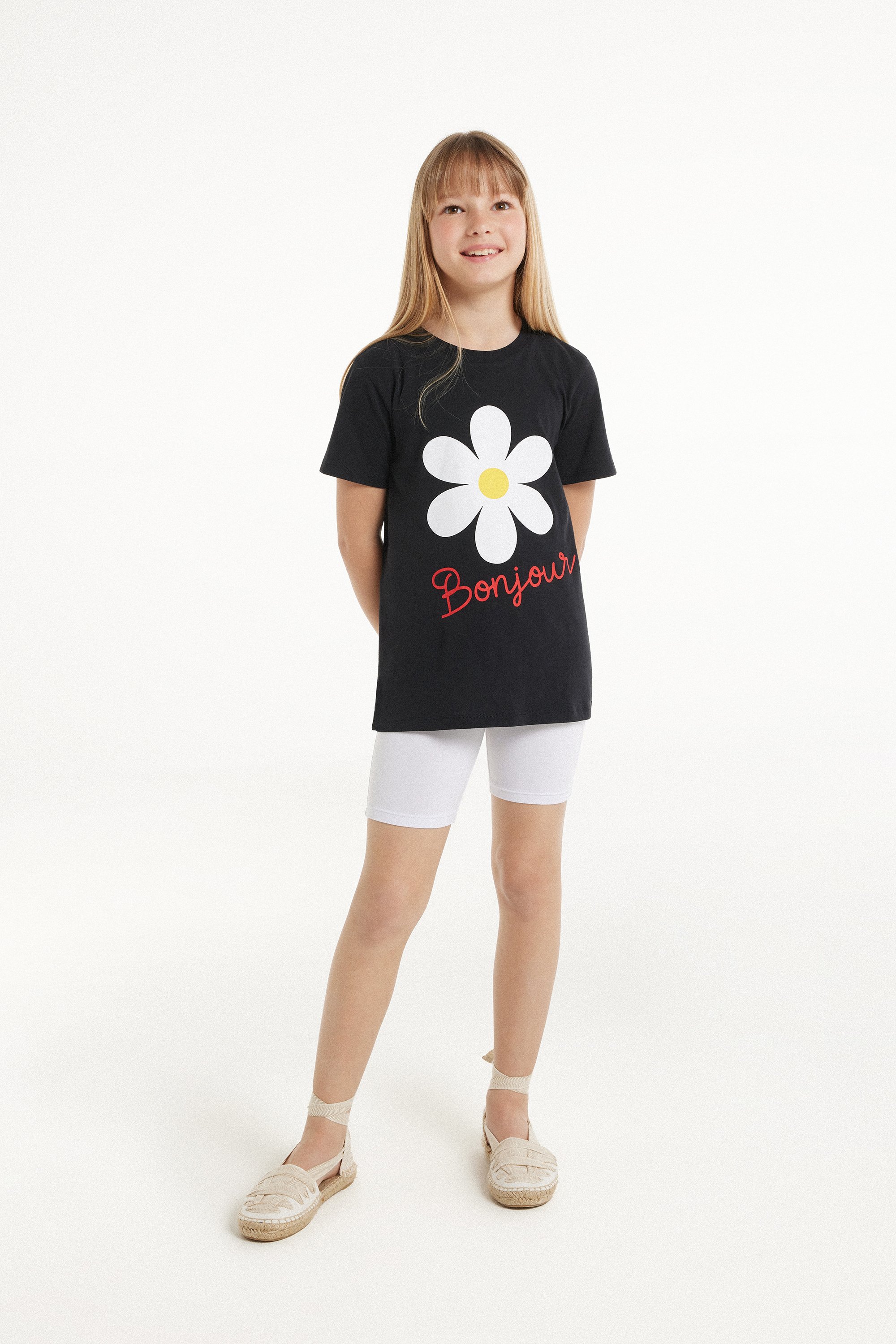 Girls&rsquo; Plain Colour Cotton Cycling Shorts