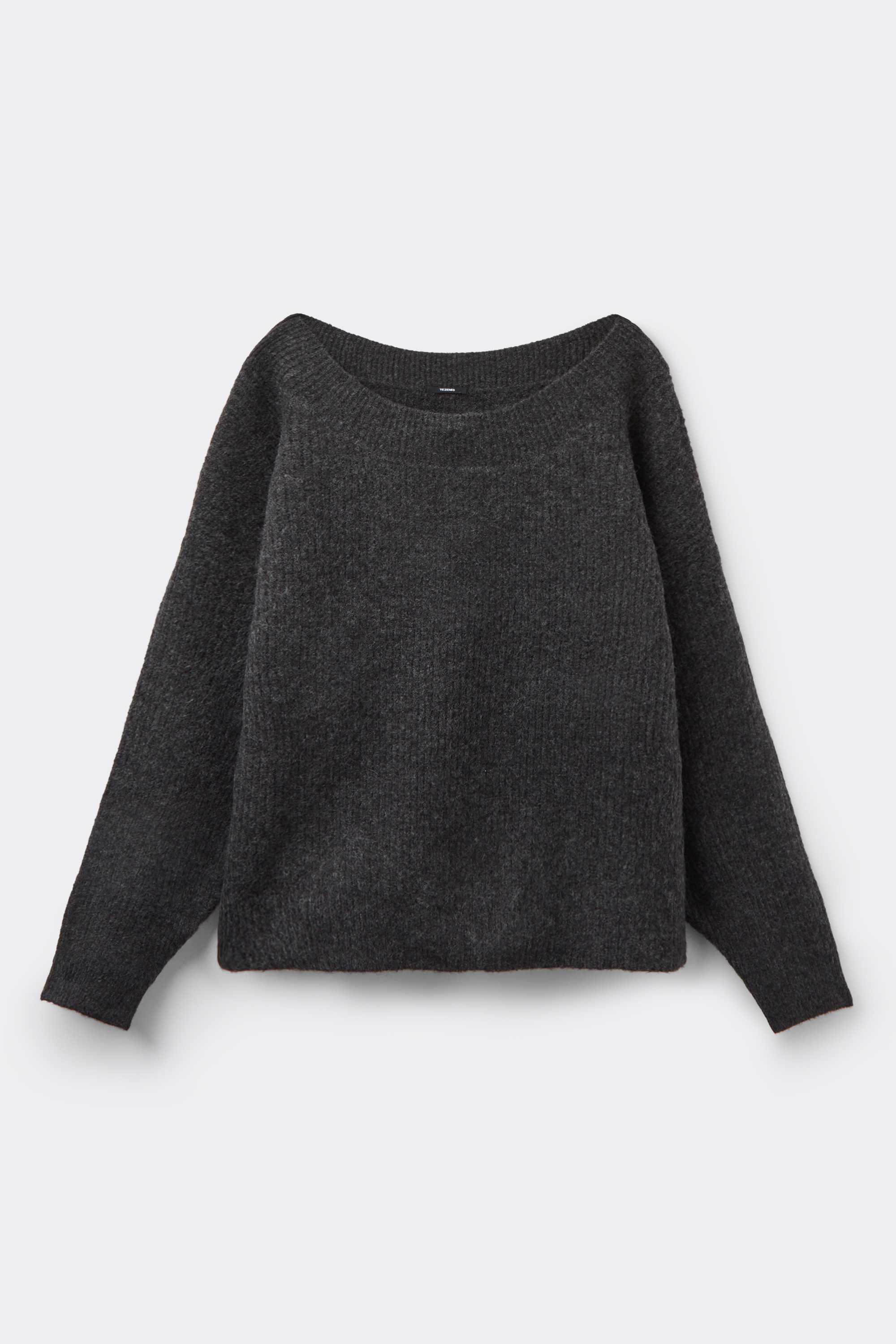 Long-Sleeved Ribbed Boat Neck Sweater