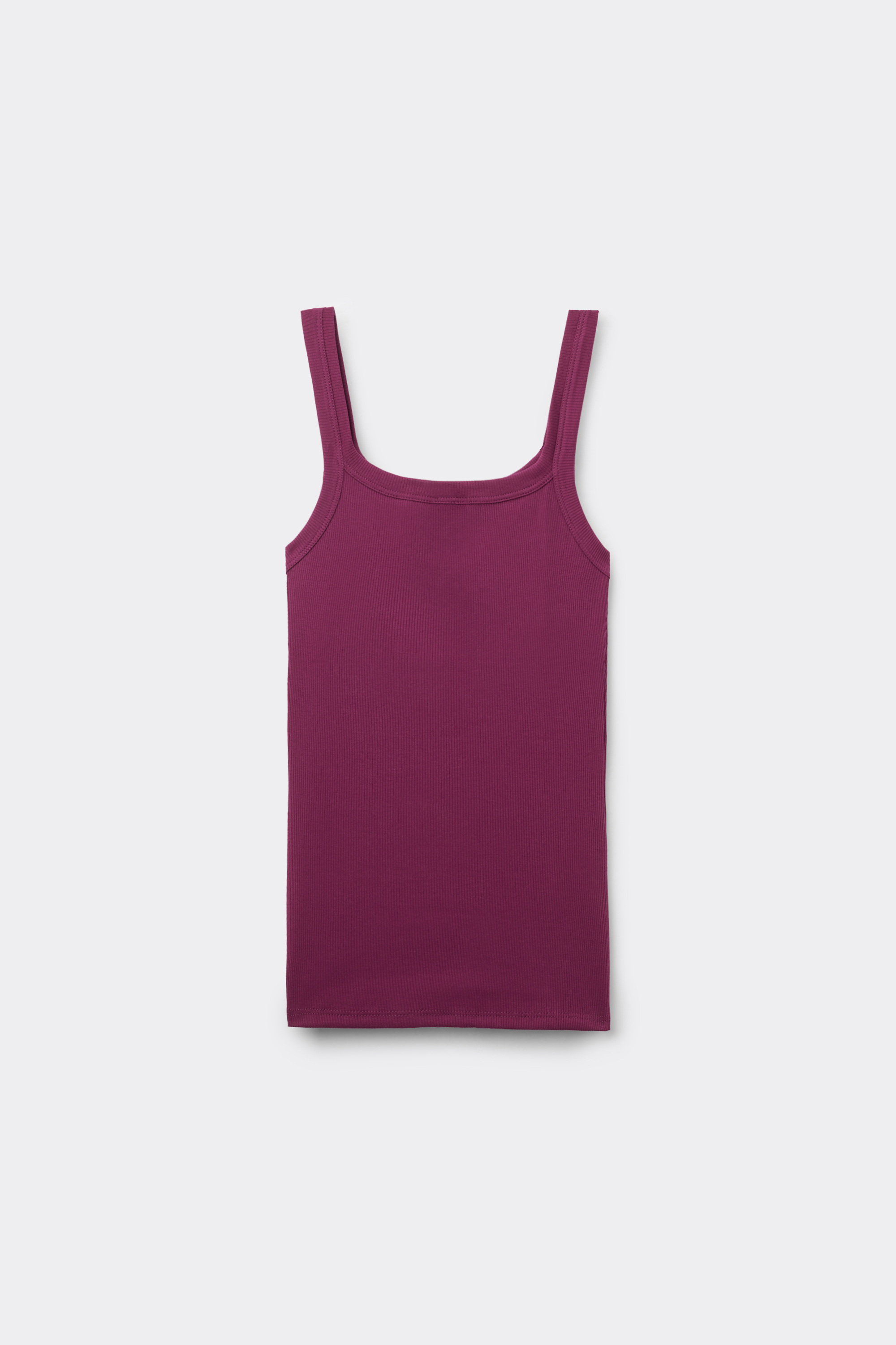 Ribbed Cotton Square-Neck Tank Top