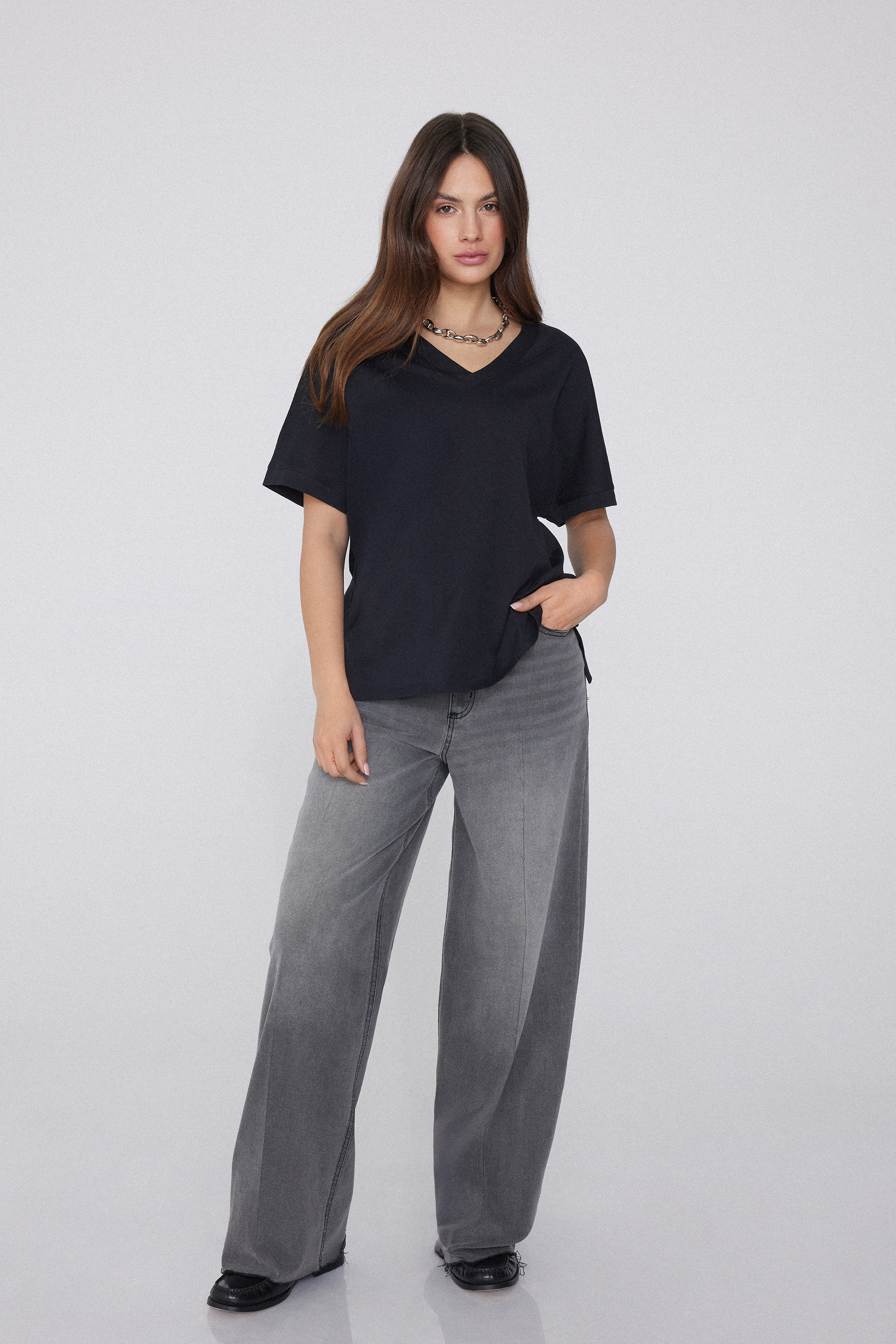 100% Cotton V-Neck T-Shirt