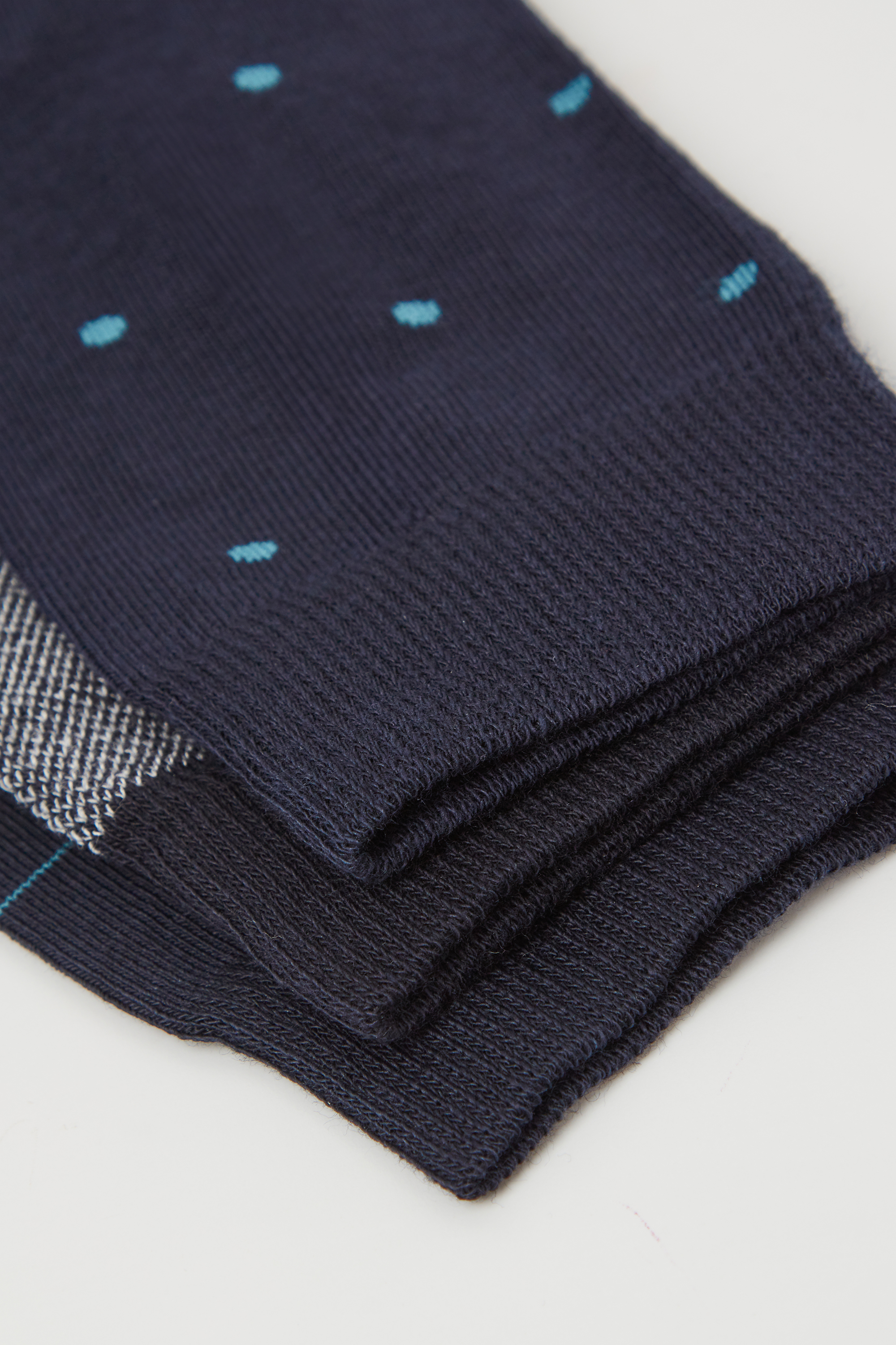 3 Pairs of Men&rsquo;s Patterned Edgeless Cotton Crew Socks