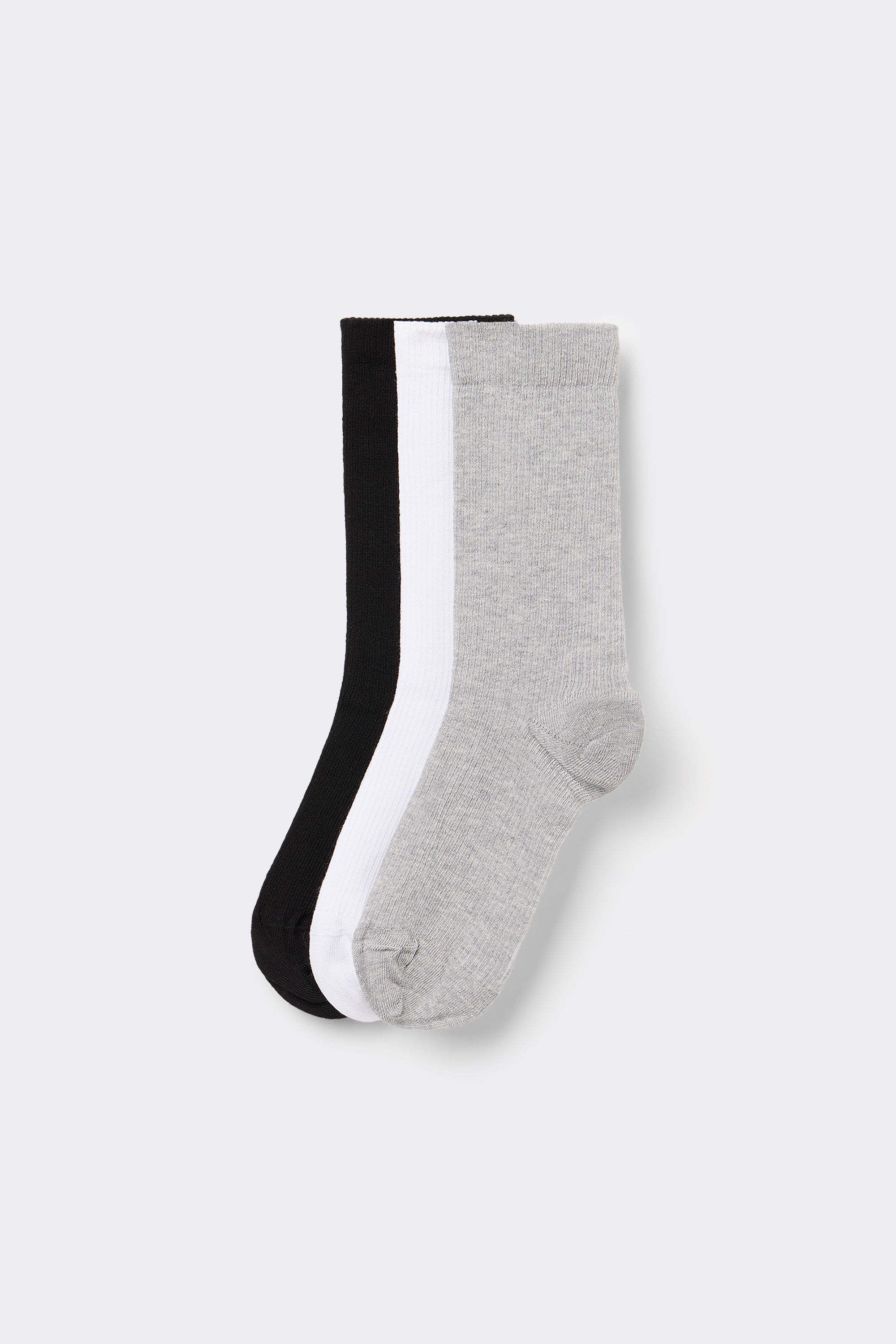 3&nbsp;Пари Високих Бавовняних Шкарпеток у Рубчик для Жінок