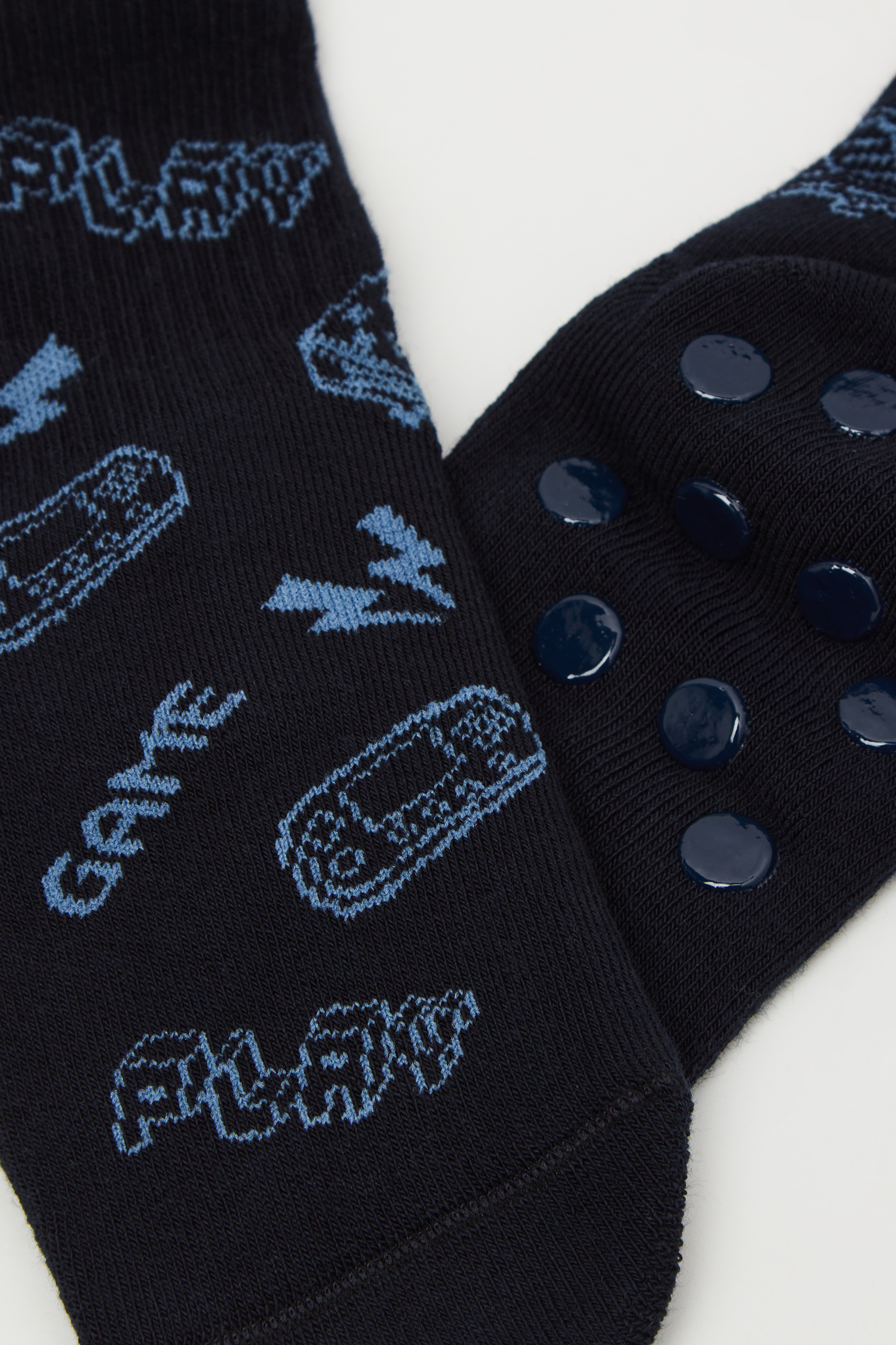 Boys' Short Non-Slip Patterned Socks