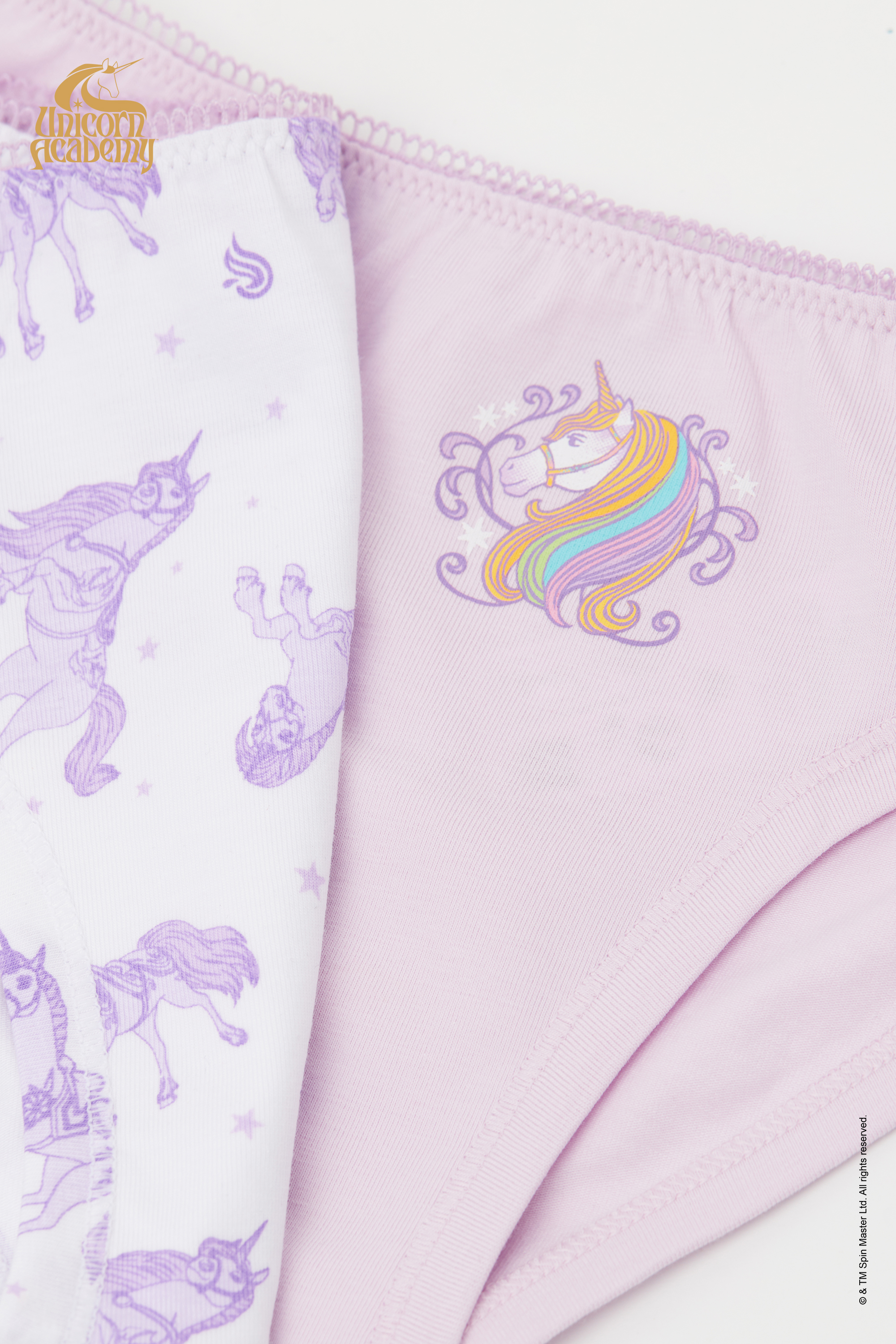 2 Pairs of Girls&rsquo; Unicorn Academy Cotton Knickers