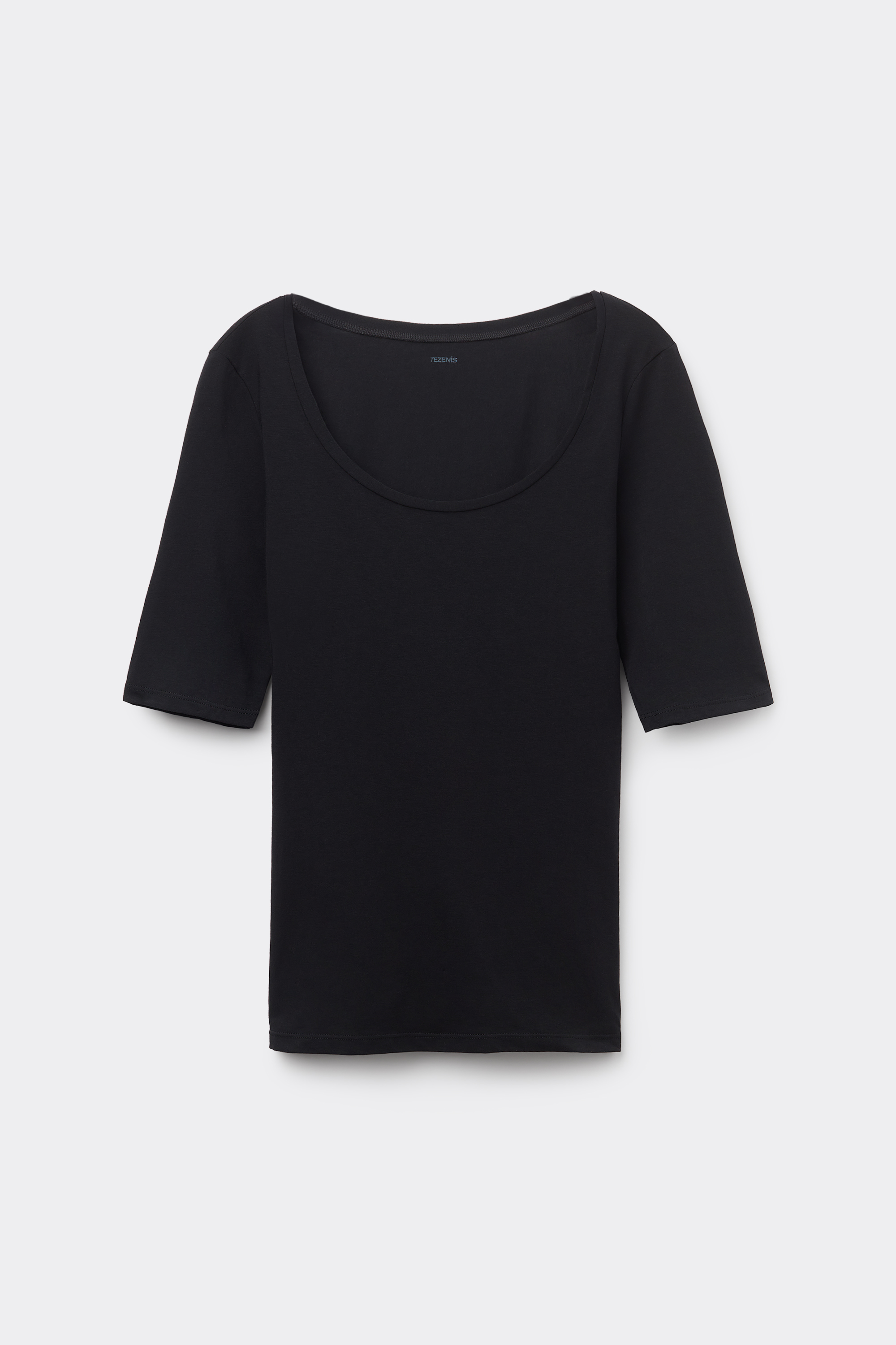 Short-Sleeved Organic Cotton Scoop-Neck Top