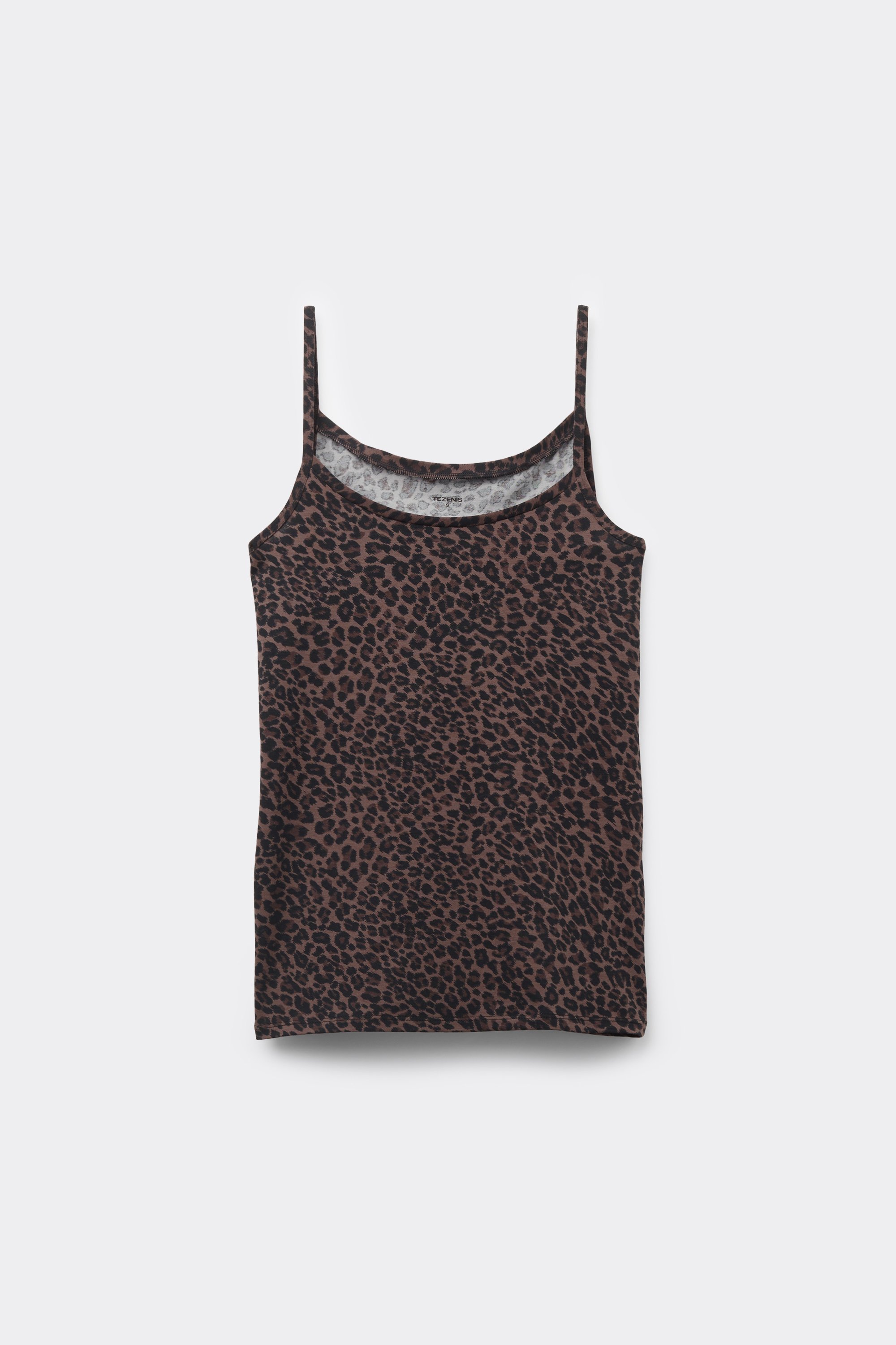 Top mit rundem Ausschnitt aus elastischer Baumwolle