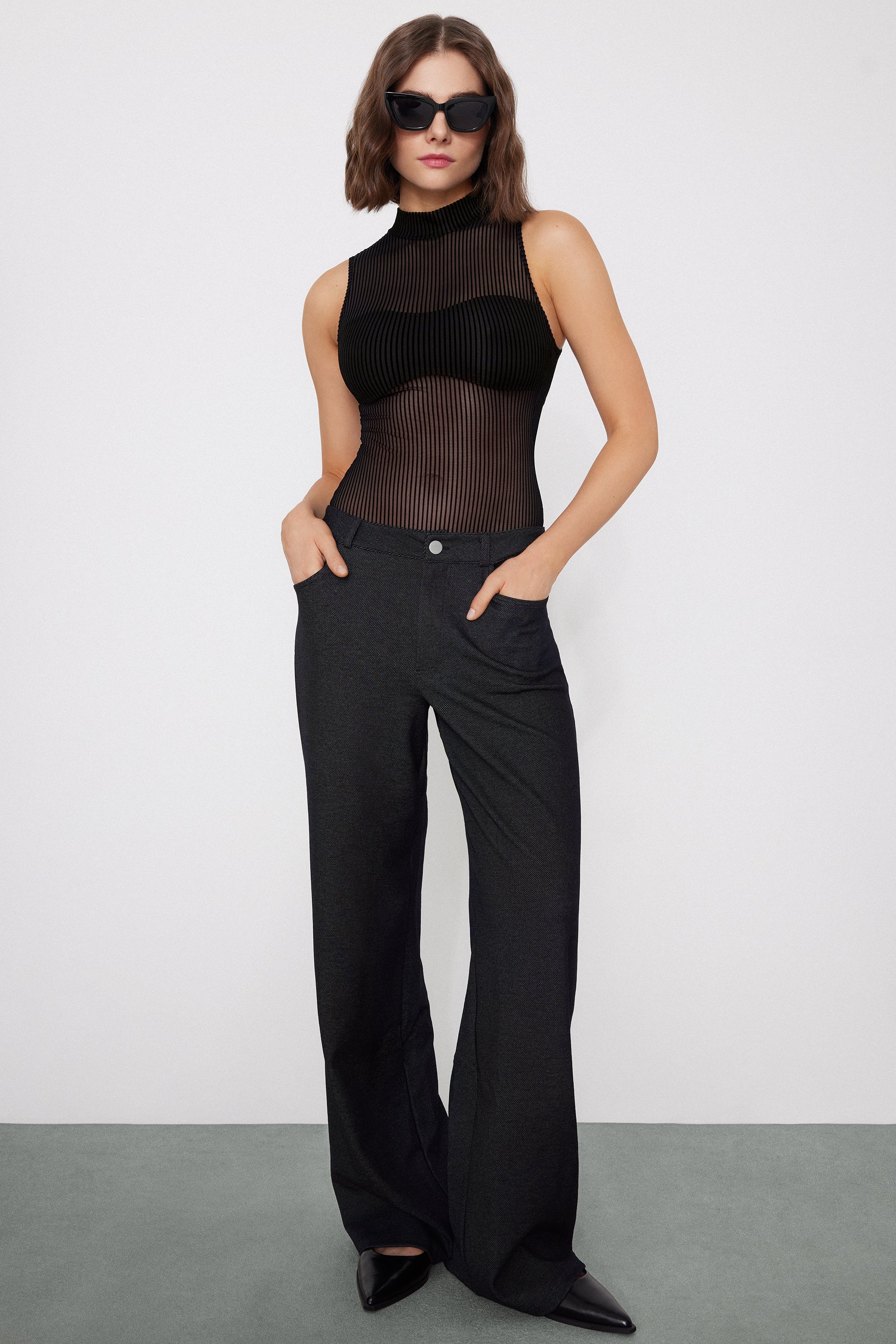 Body mit breiten Tr&auml;gern Glam Rib