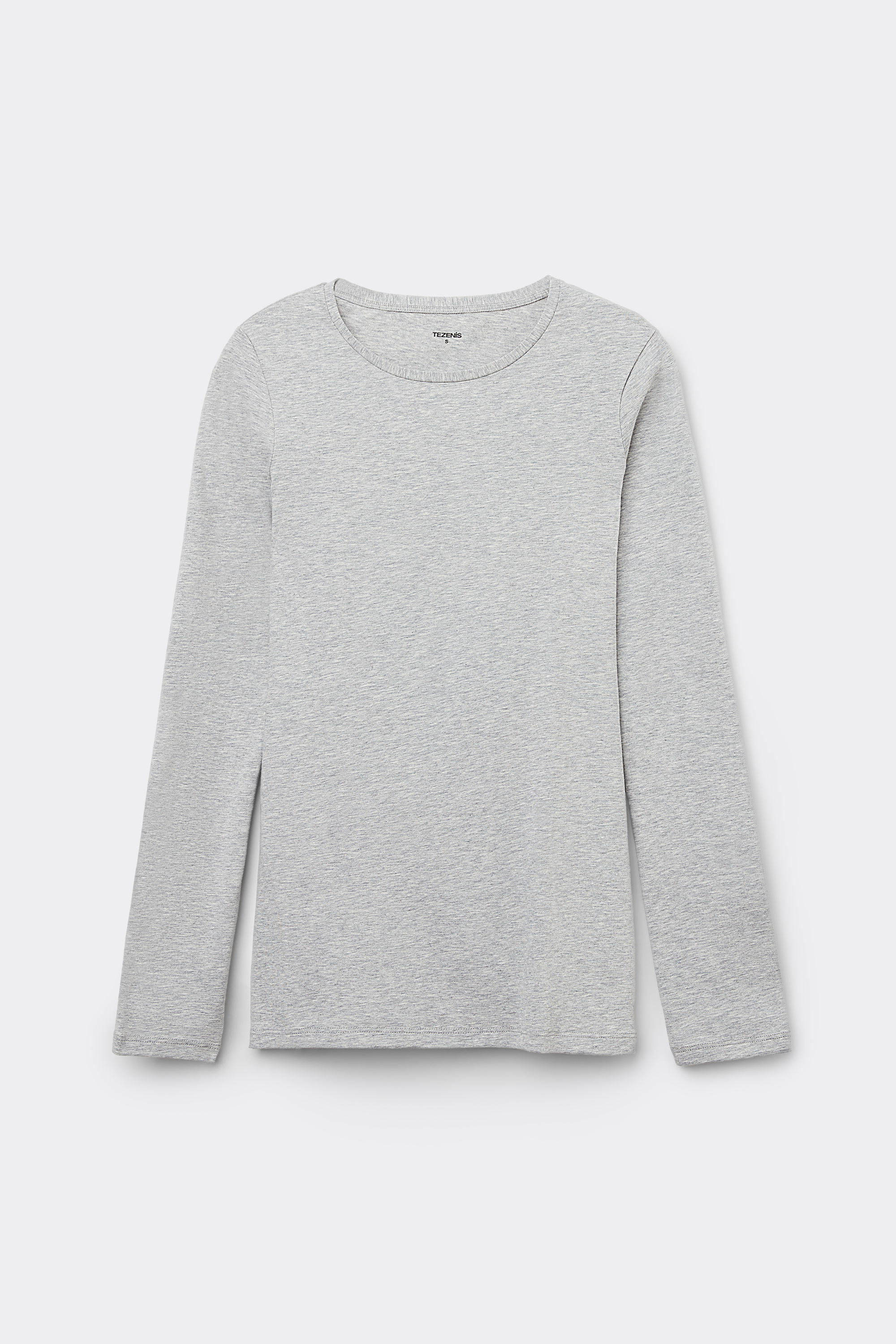 Organic Stretch Cotton Top with Long Sleeves and a Round Neck