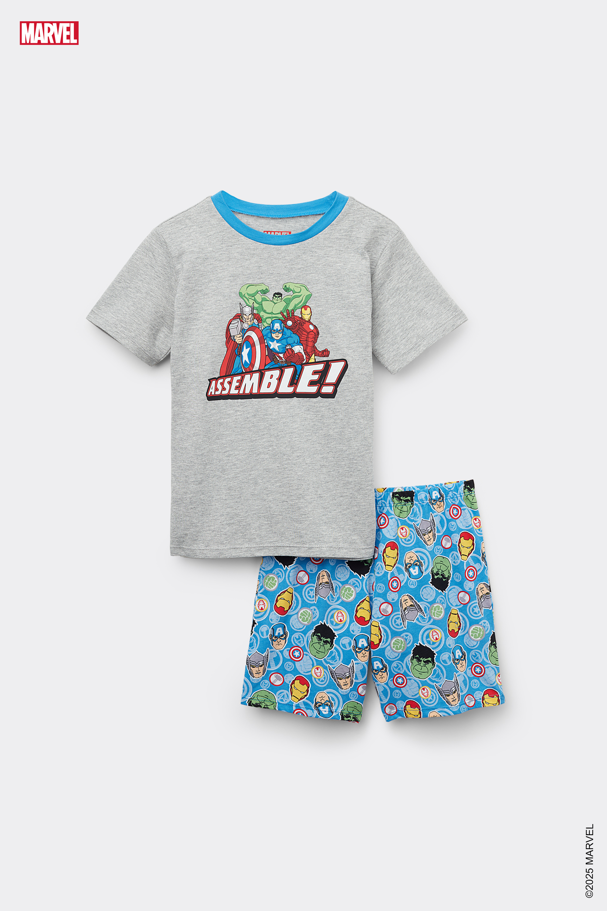 Pyjama Court en Coton Imprim&eacute; Marvel Avengers Gar&ccedil;on