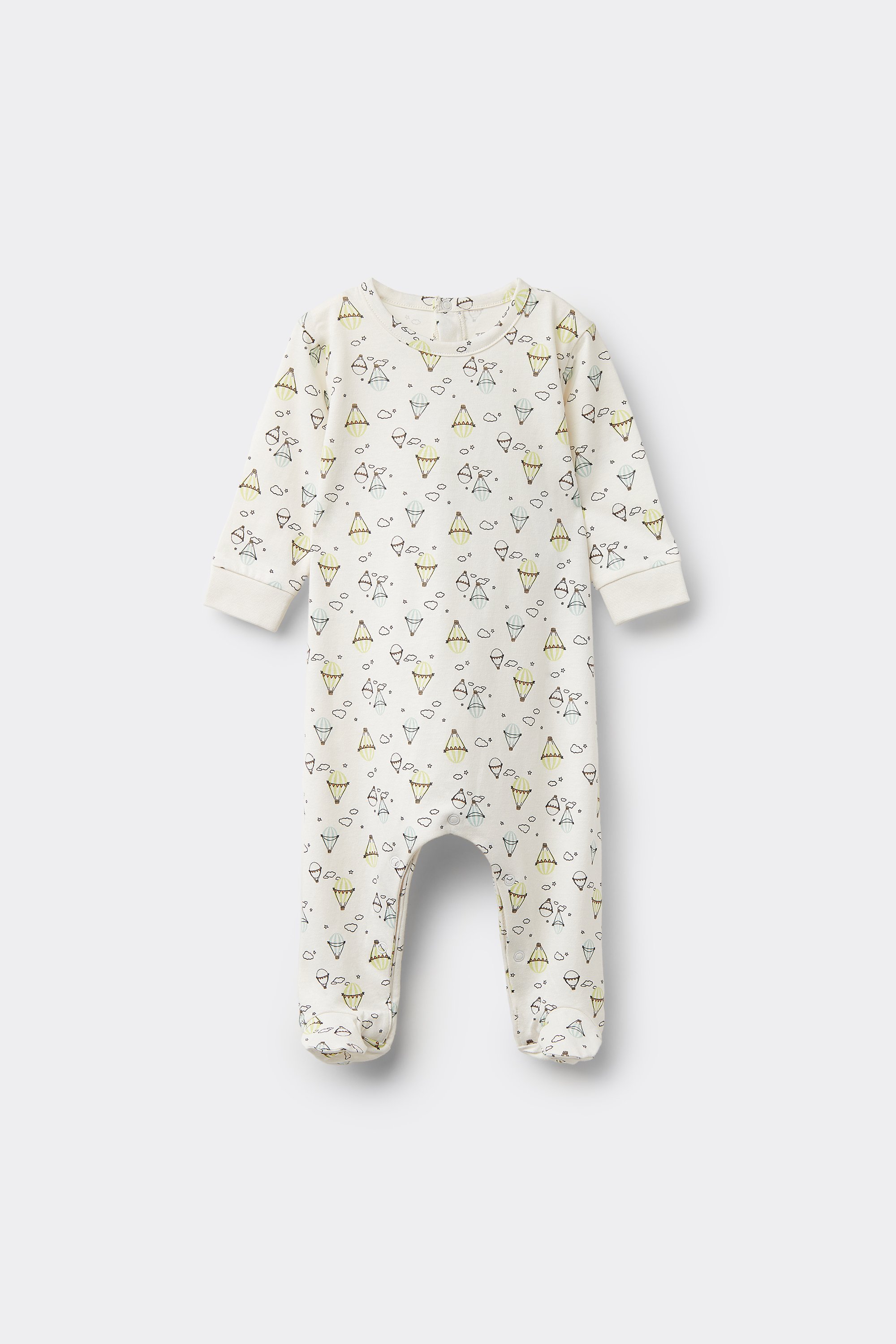 Baby Pure Cotton Playsuit with Long Sleeves and Feet