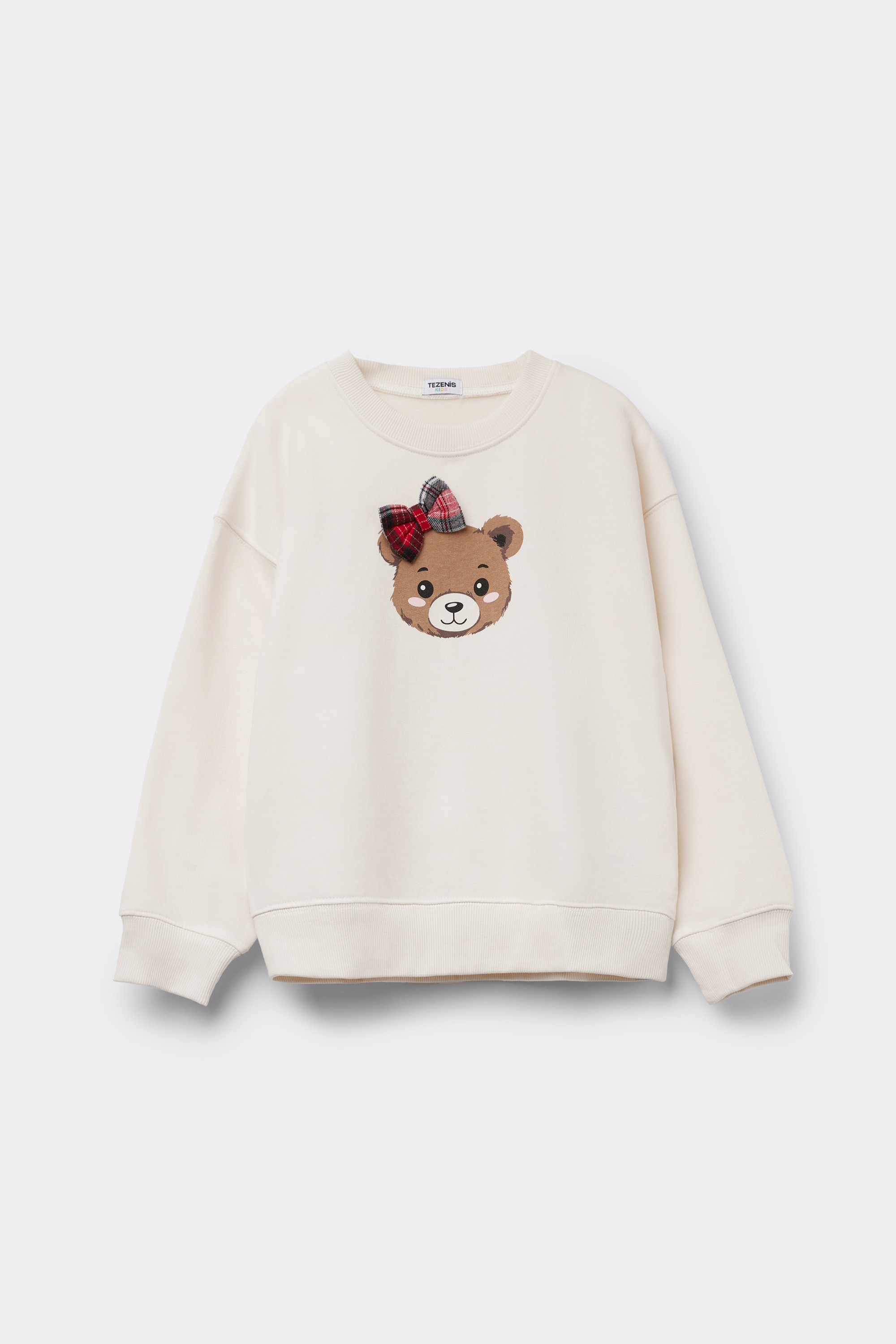 Sweat Manches Longues Ourson avec Patch &Eacute;cossais Fille