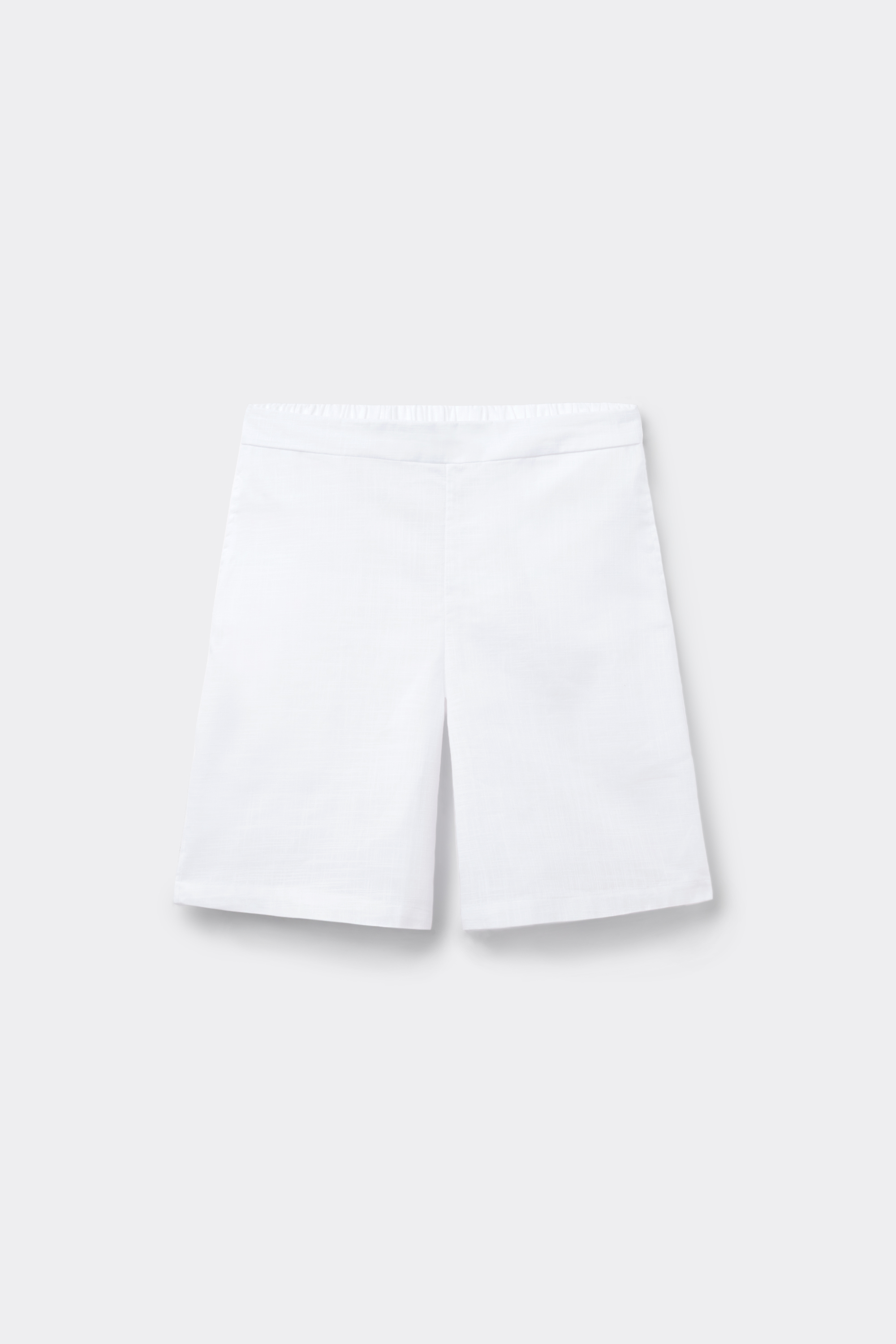 Bermudas em Tecido de Algod&atilde;o Efeito Linho