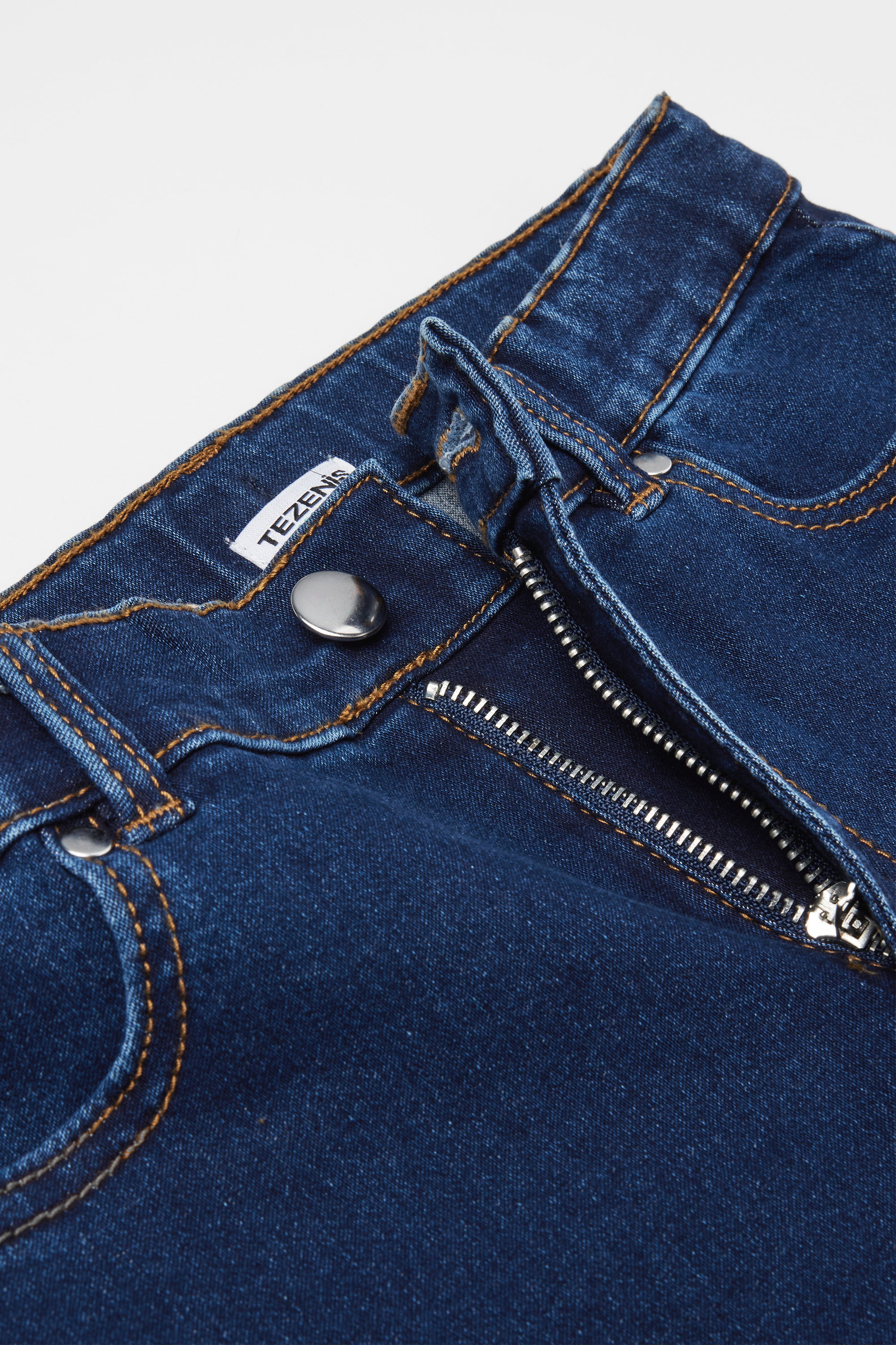 Flared Jeans with Zip and Button