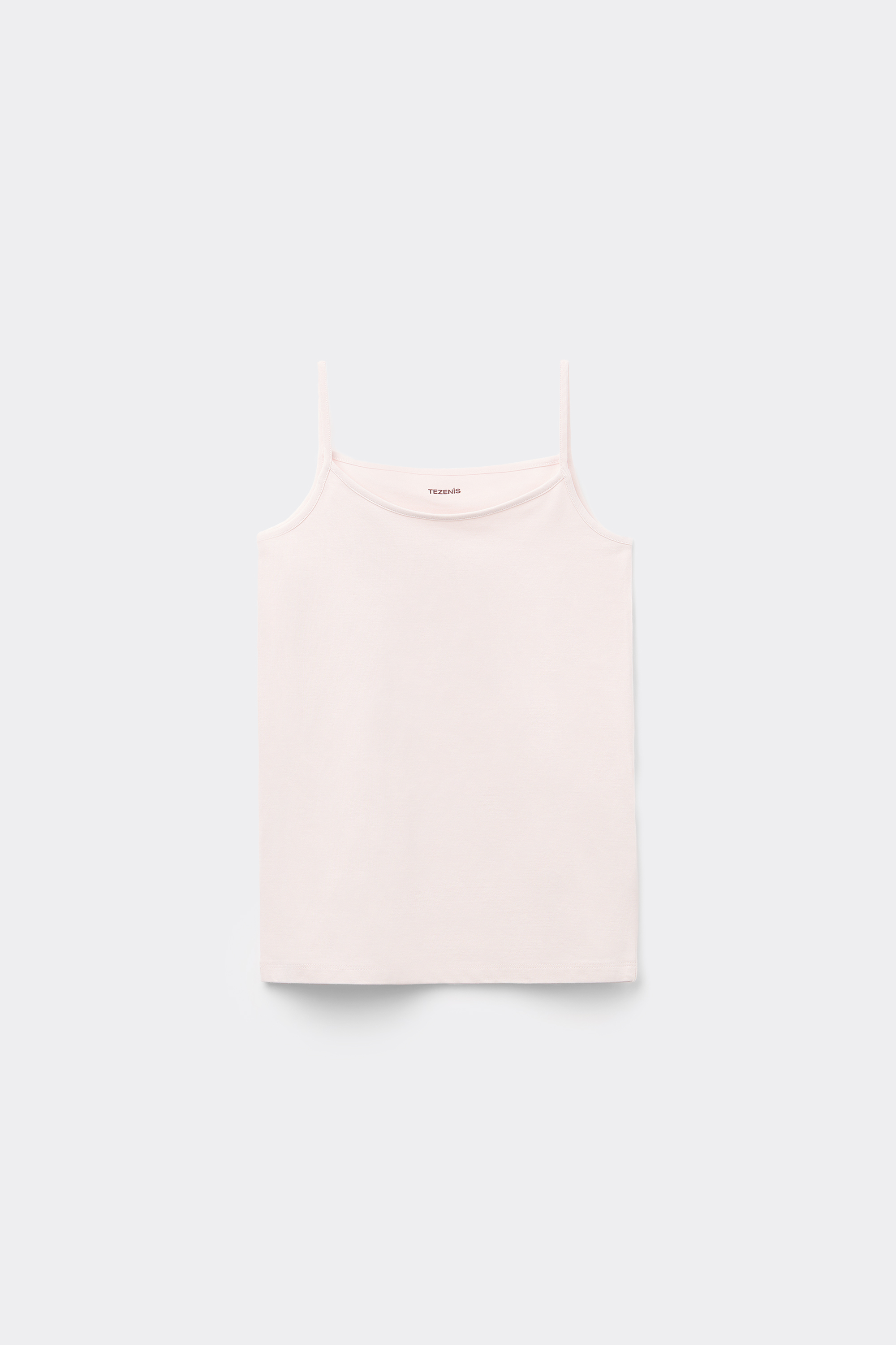 Girls&rsquo; Cotton Camisole with Thin Shoulder Straps and Rounded Neck