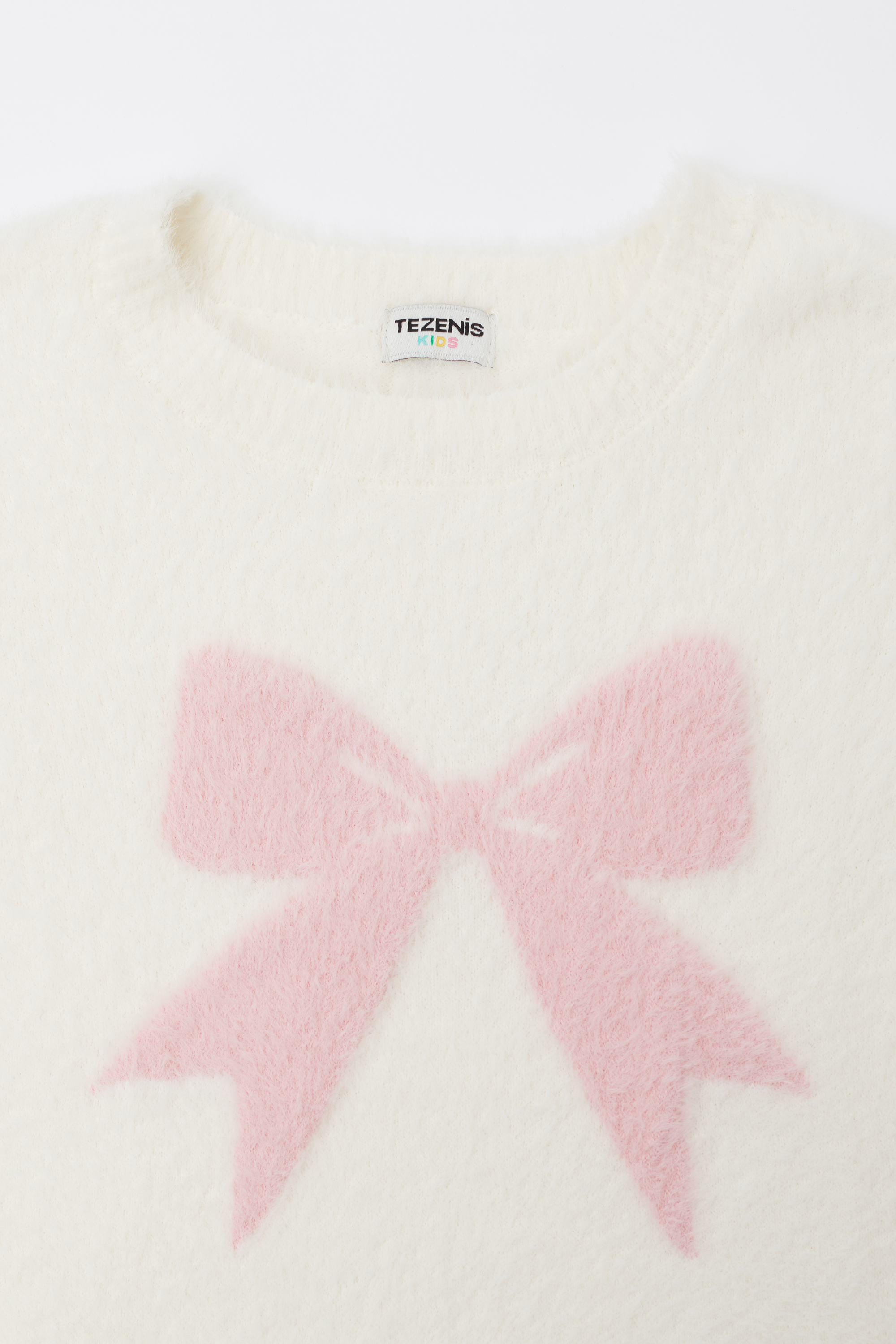 Pull Col Rond Fausse Fourrure Imprim&eacute;